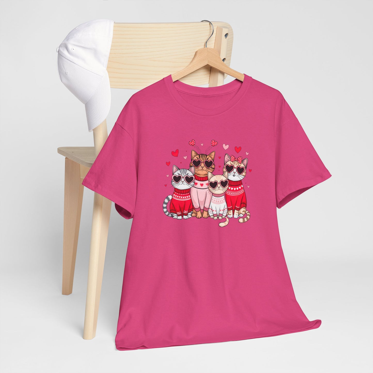Princess Grace Cute Cat Lovers Unisex Heavy Cotton Tee Adorable Cats in Sweaters