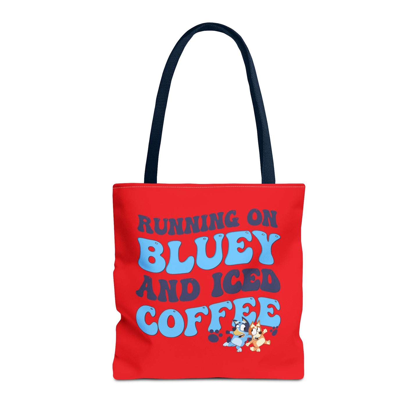 Princess Grace Running on Bluey and Iced Coffee Tote Bag Fun & Functional Carryall