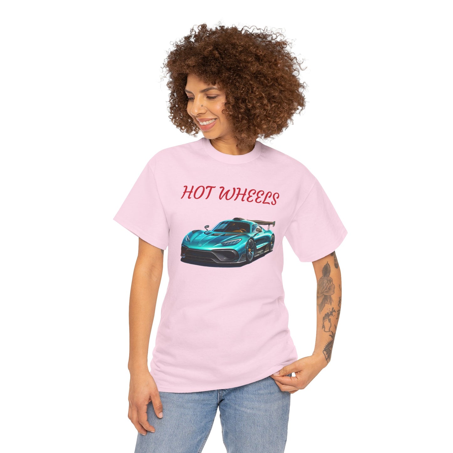 Princess Grace Hot Wheels Unisex Heavy Cotton Tee Cool Car Graphic T-Shirt for Automotive Enthusiasts
