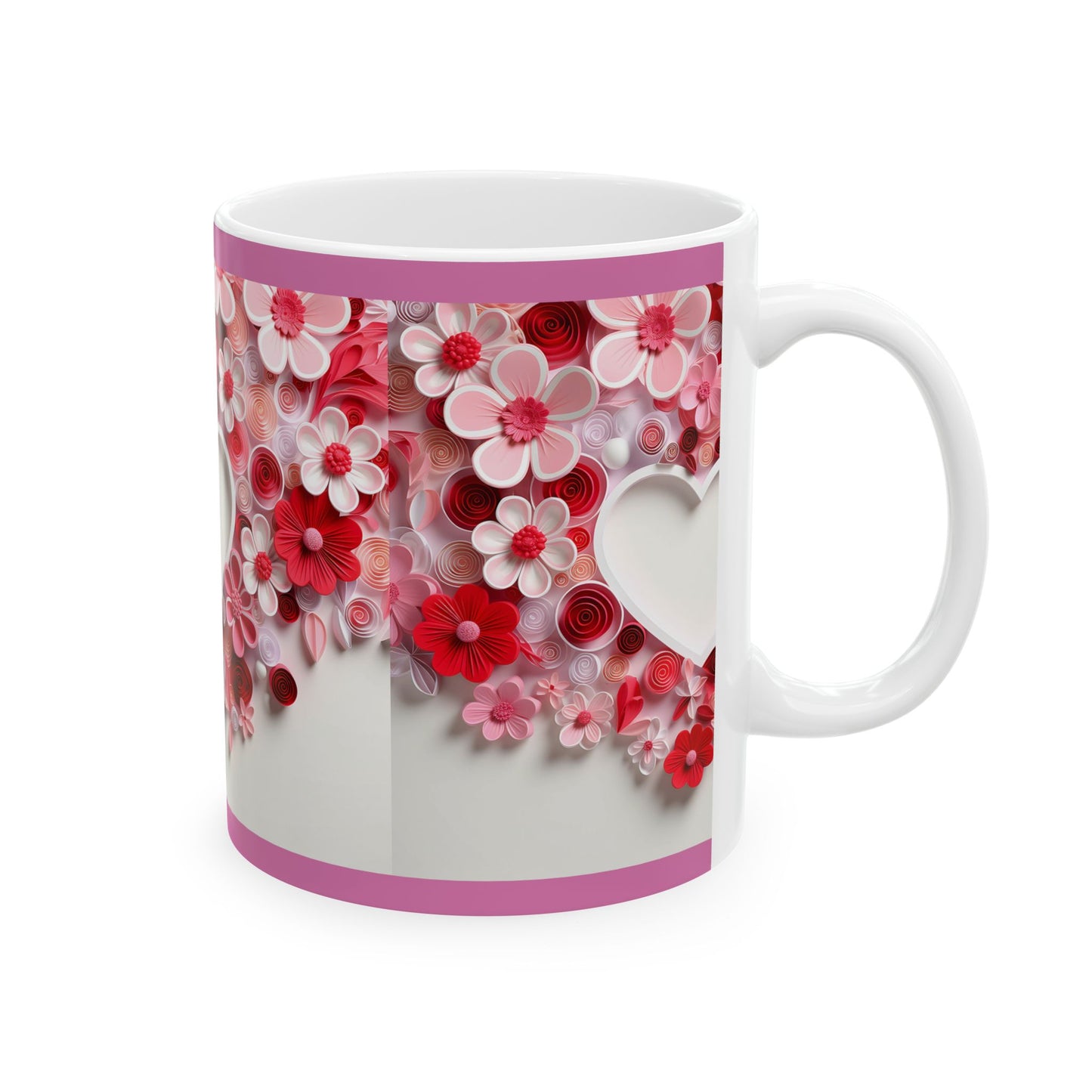 Princess Grace Floral Heart Ceramic Mug Perfect Gift for Valentine's Day & Mother's Day