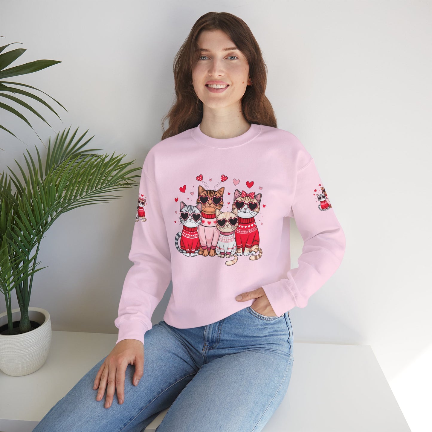 Princess Grace Cute Cat Lovers Crewneck Sweatshirt Cozy Valentine's Gift