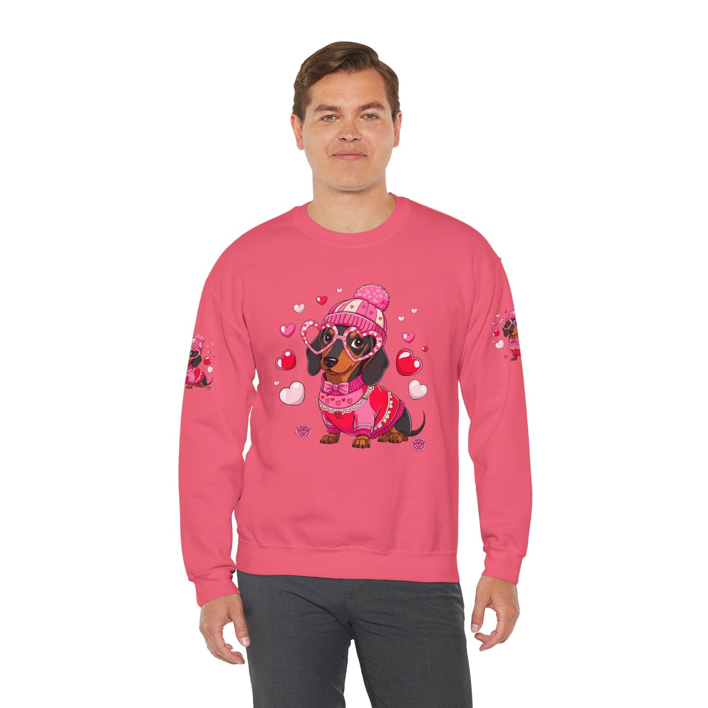 Princess Grace Cute Dachshund Love Sweatshirt Cozy Unisex Crewneck for Pet Lovers