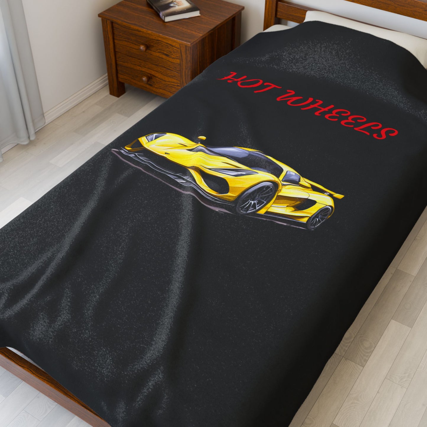 Princess Grace Hot Wheels Velveteen Plush Blanket Cozy Car Themed Throw for Kids and Car Enthusiasts