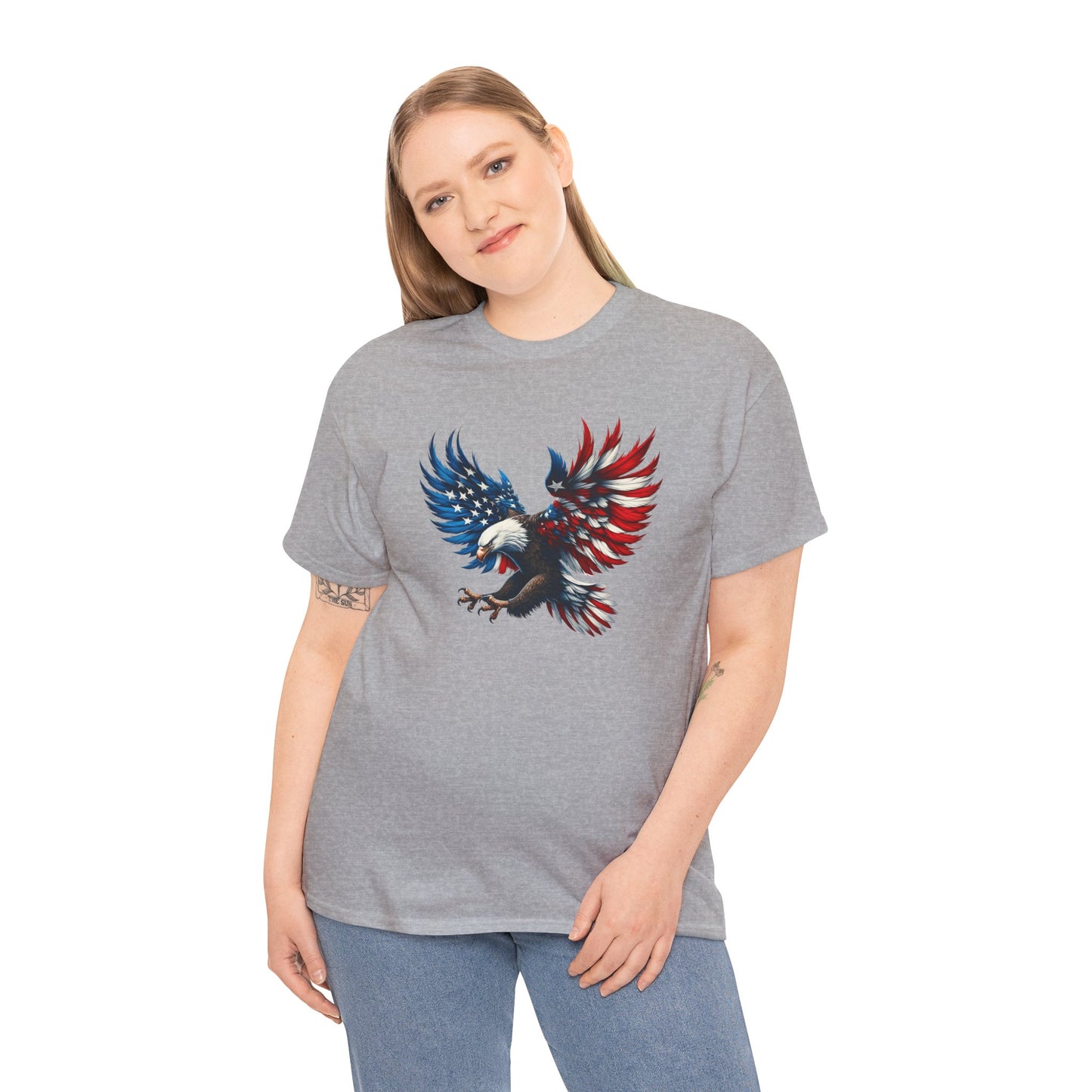 Princess Grace Patriotic Eagle Unisex Heavy Cotton Tee Bold USA Graphic Shirt