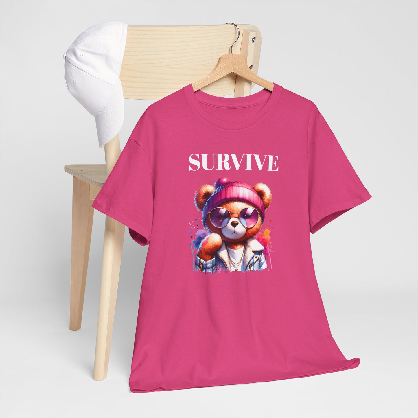 Princess Grace Survive Bear Graphic Tee Unisex Heavy Cotton T-Shirt