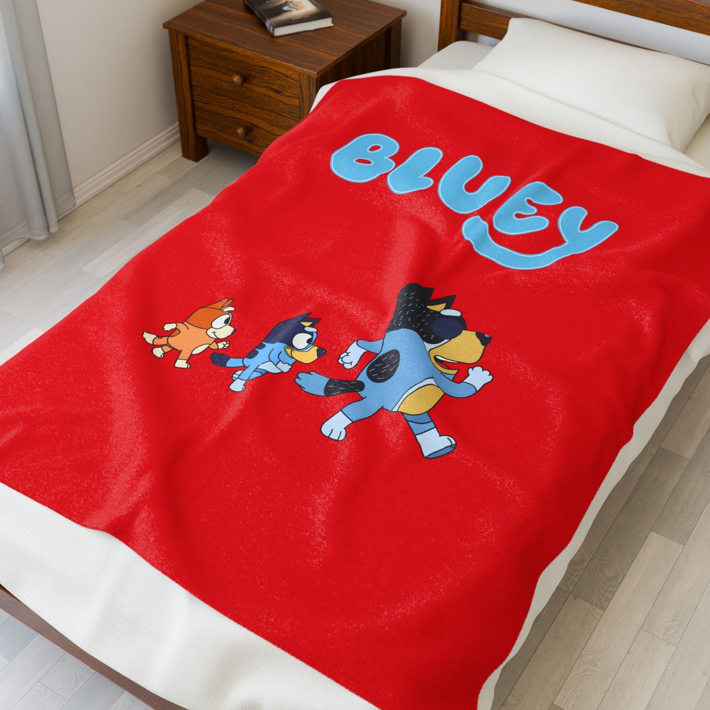 Princess Grace Bluey Velveteen Plush Blanket Cozy Kids Blanket for Playtime & Naptime