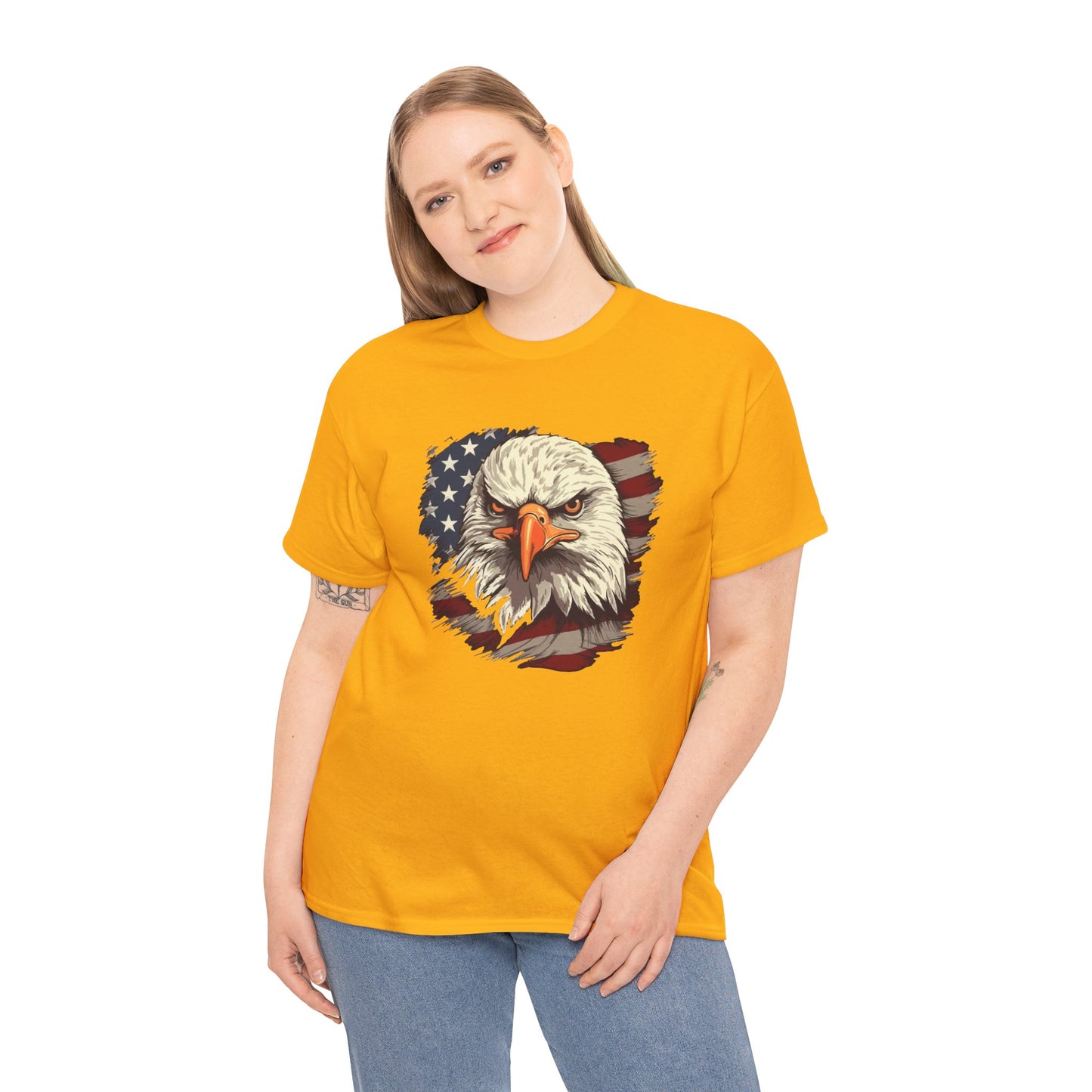 Princess Grace Patriotic Eagle Graphic Tee Unisex Heavy Cotton T-Shirt