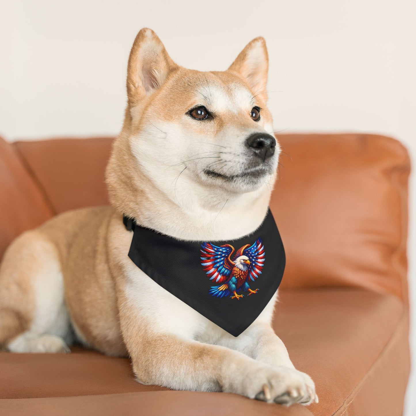 Princess Grace Patriotic Eagle Adjustable Pet Bandana Collar Perfect for Holidays and Celebrations