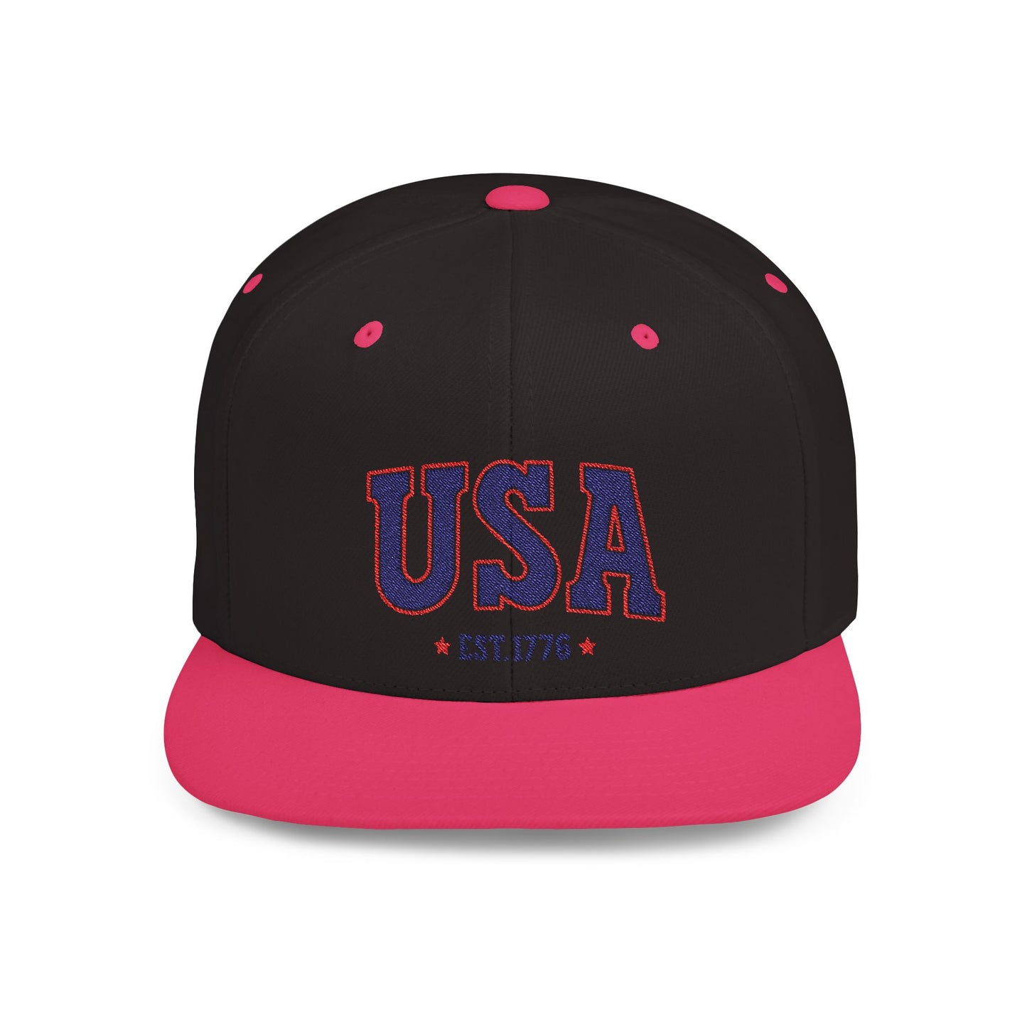 Princess Grace USA Flat Bill Snapback Hat Patriotic Style, Perfect for Holidays & Outdoor Events