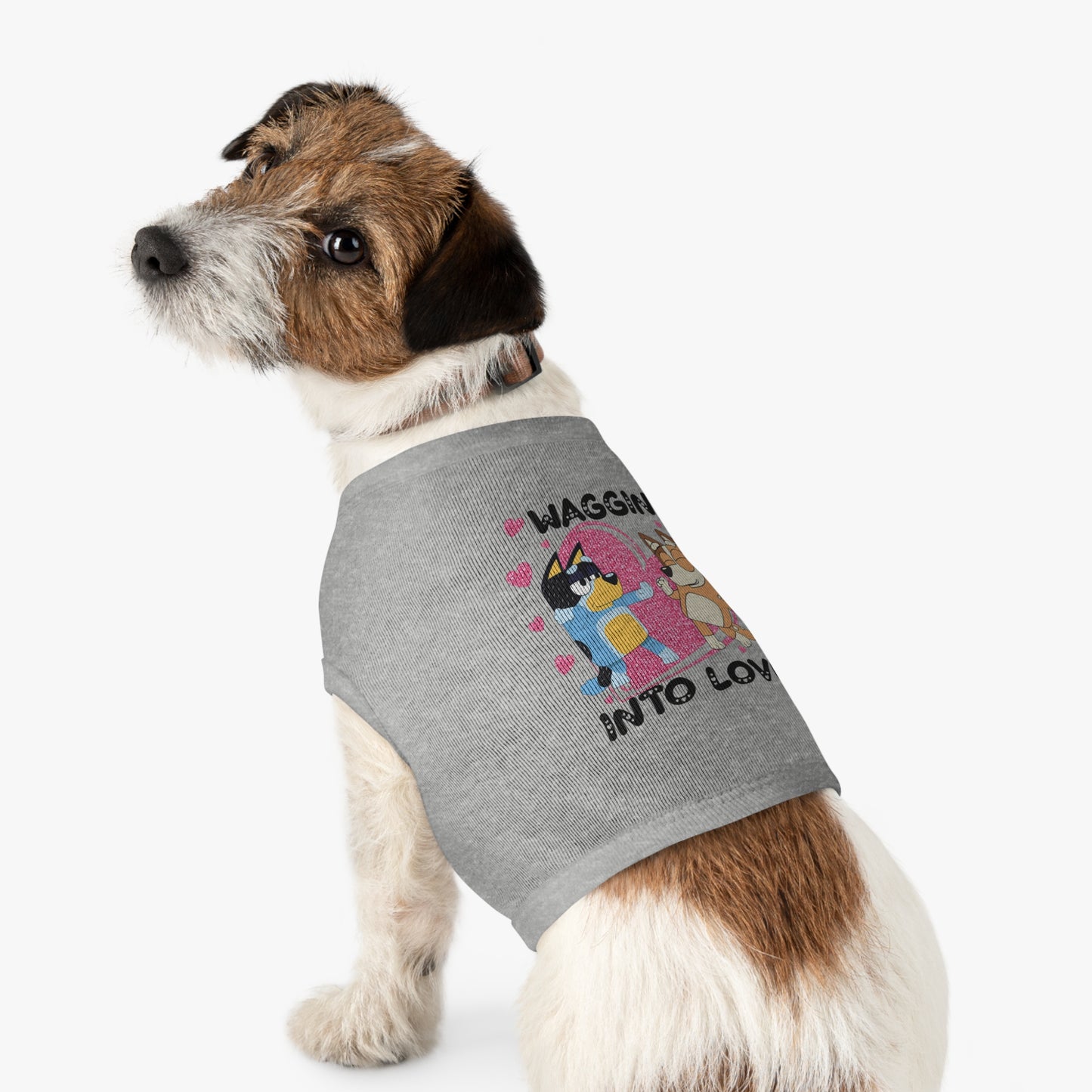 Princess Grace 'Waggin' Into Love Pet Tank Top Cute Dog Themed Apparel for Valentine’s Day