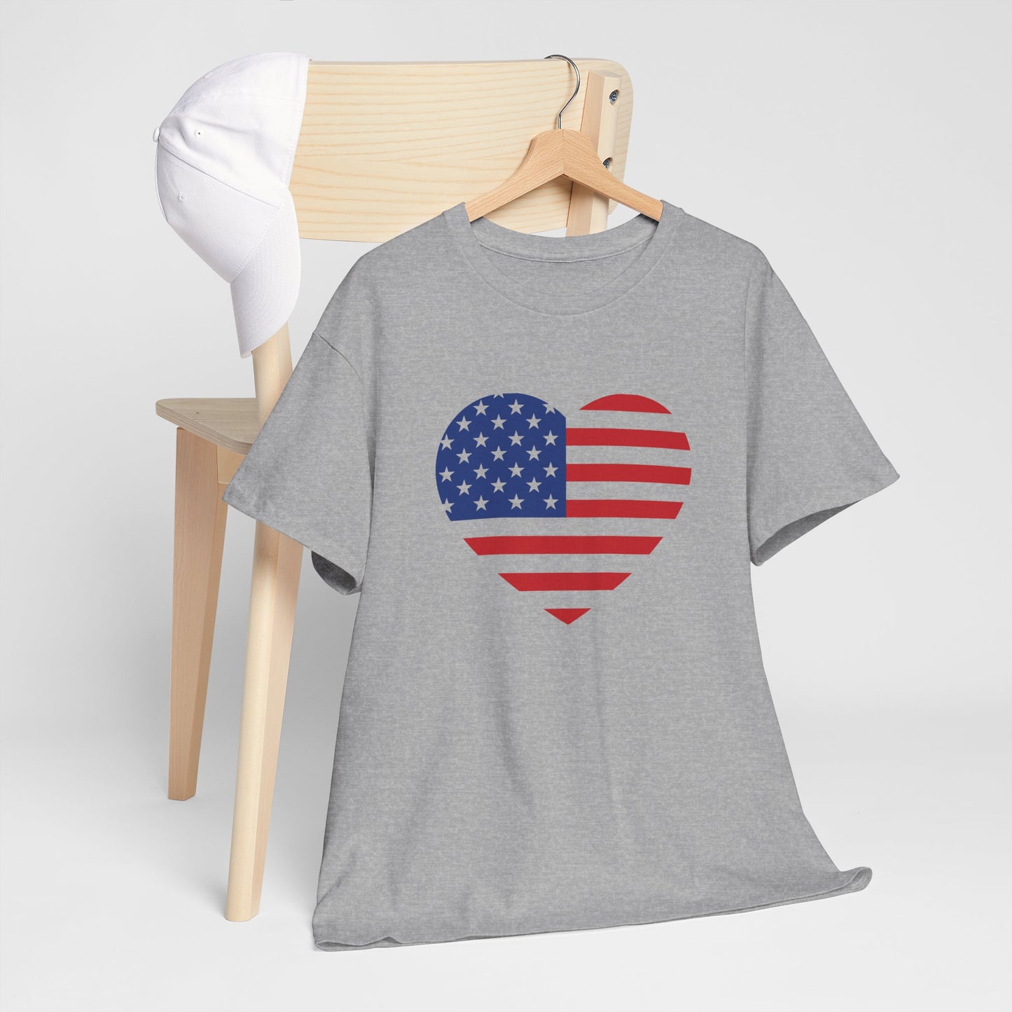 Princess Grace Patriotic Heart Unisex Heavy Cotton Tee Celebrate Freedom in Style