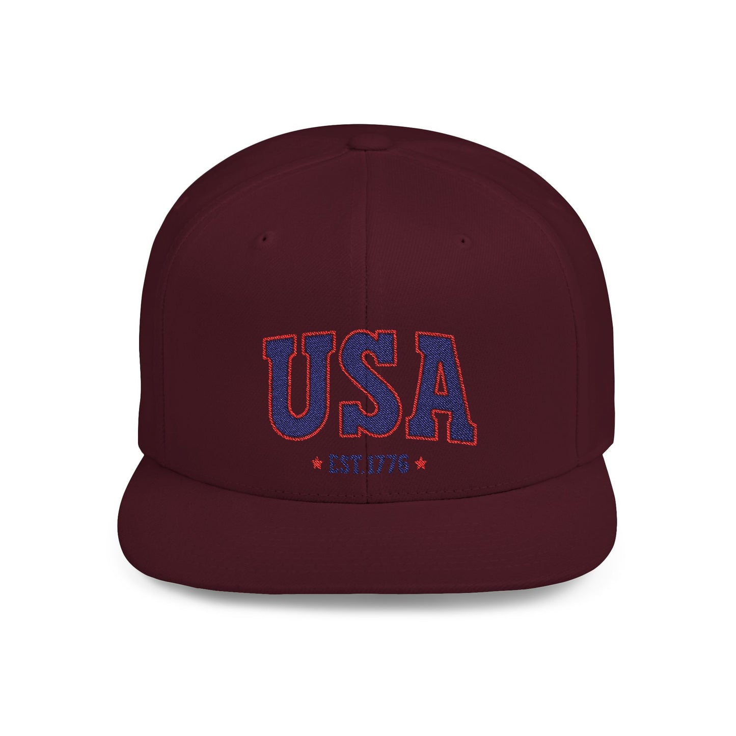Princess Grace USA Flat Bill Snapback Hat Patriotic Style, Perfect for Holidays & Outdoor Events