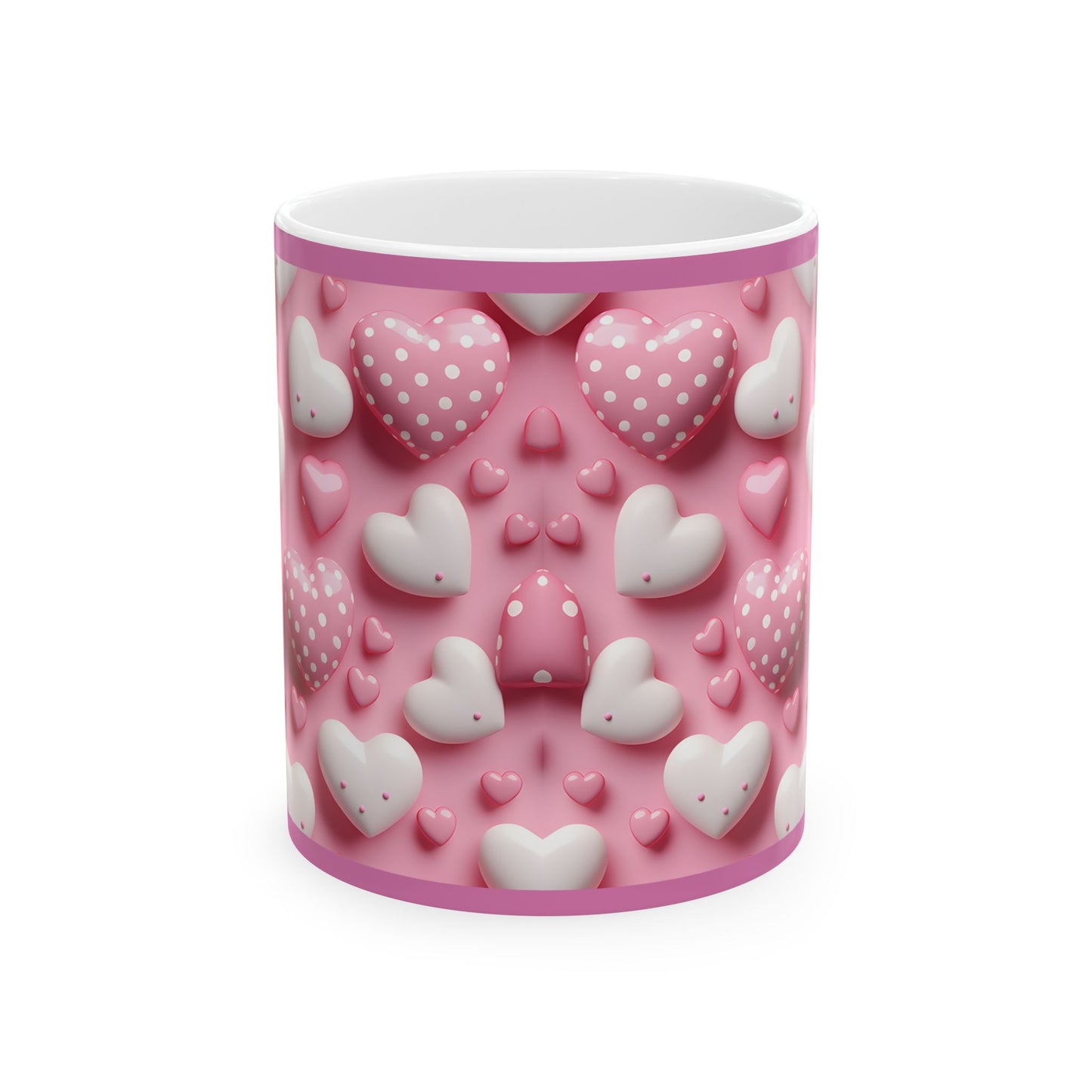 Princess Grace Romantic Heart Pattern Ceramic Mug Perfect for Valentine's Day & Love Celebrations