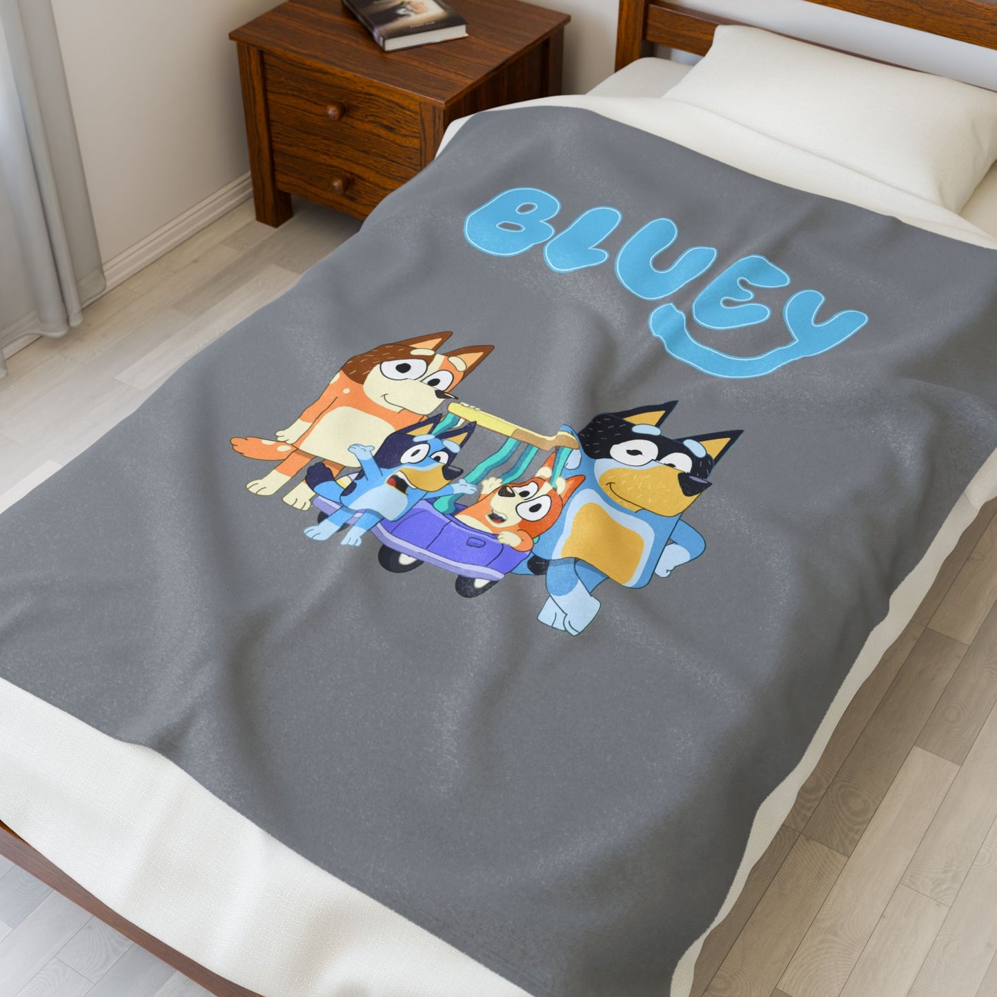 Princess Grace Bluey Plush Blanket Soft Velveteen Kids Throw for Cozy Comfort