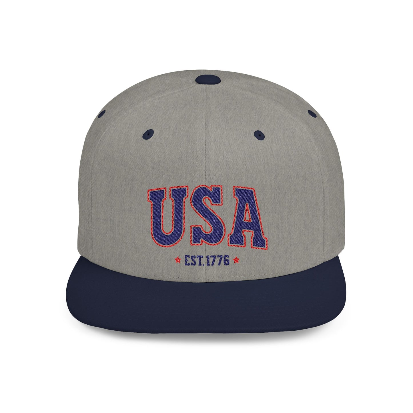Princess Grace USA Flat Bill Snapback Hat Patriotic Style, Perfect for Holidays & Outdoor Events