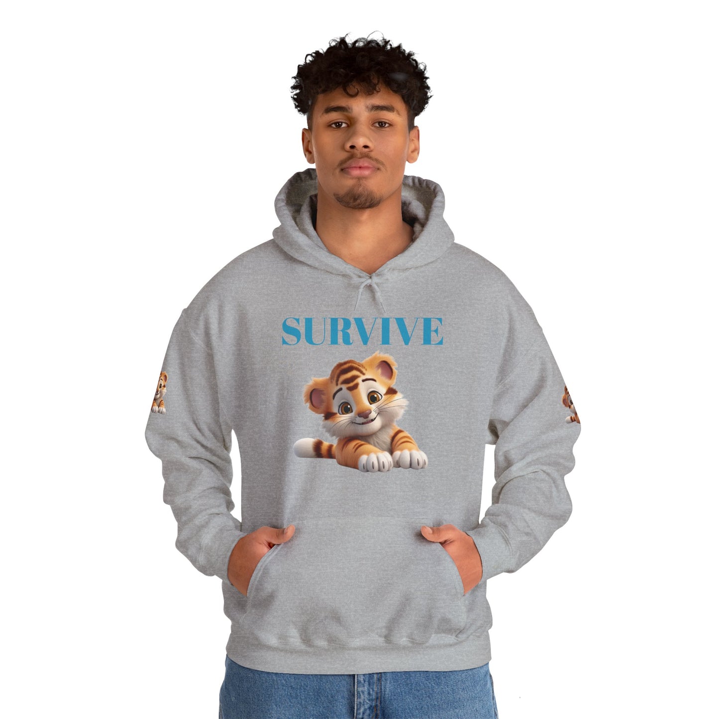 Princess Grace Survive Cute Tiger Survival Hooded Sweatshirt for Animal Lovers