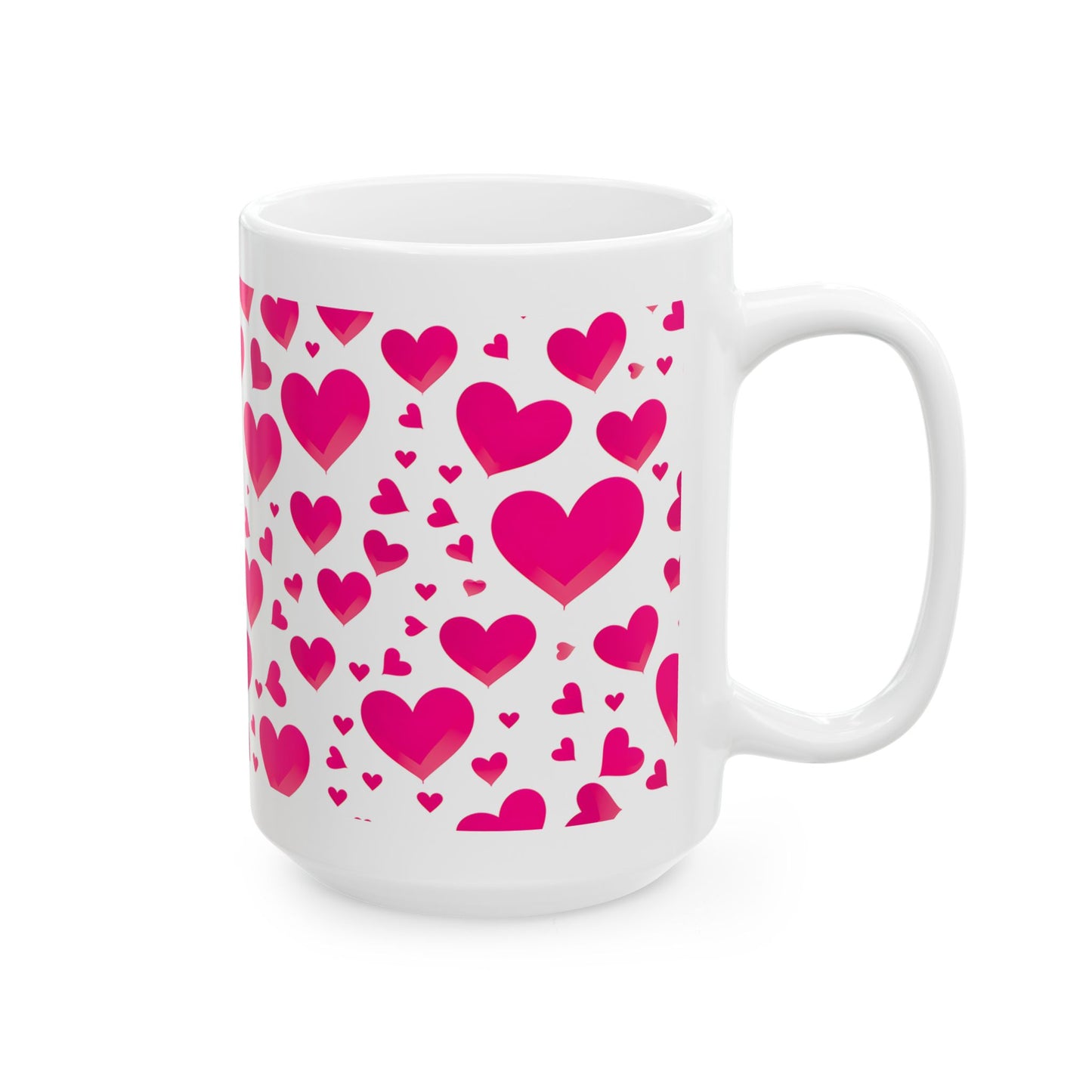 Princess Grace  Love Hearts Ceramic Mug  Perfect for Valentine's Day & Everyday Enjoyment