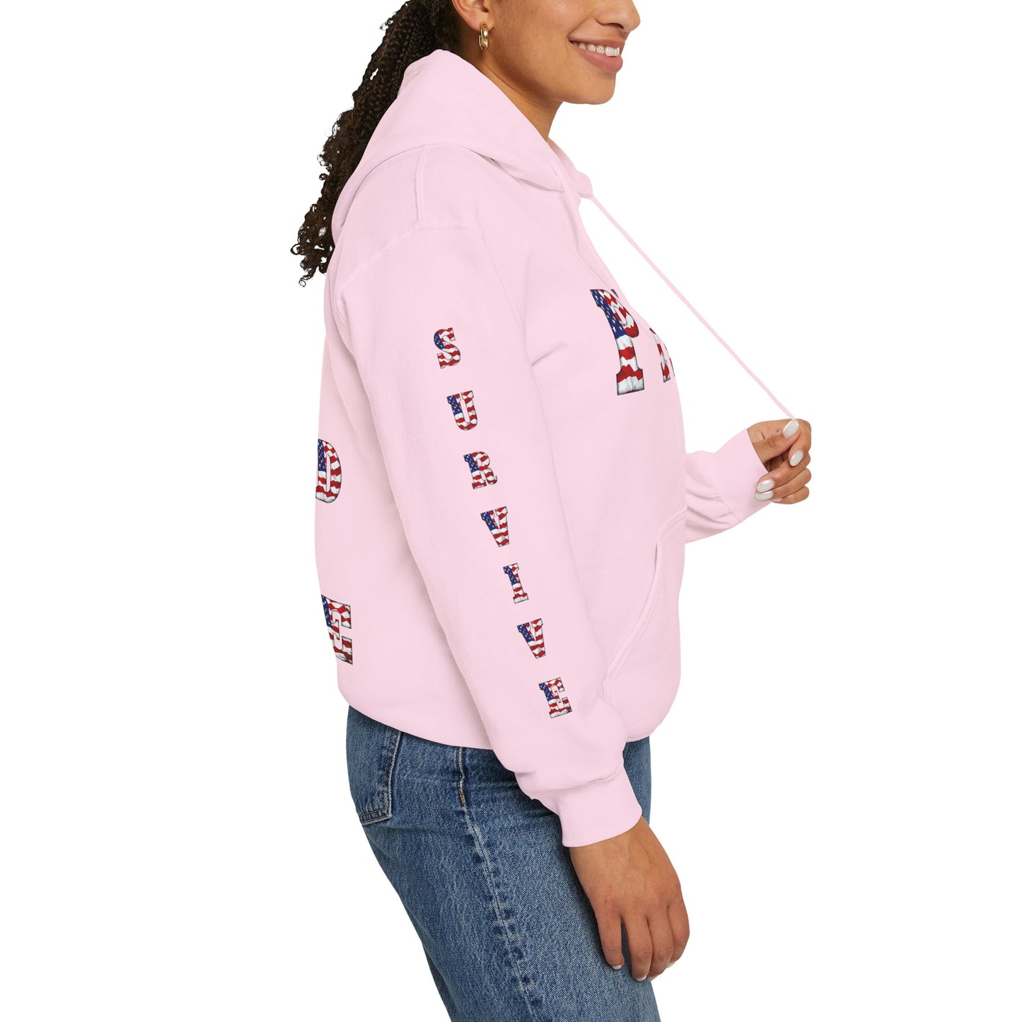 Princess Grace PTSD Awareness Unisex Heavy Blend Hoodie Support Survivors with American Flag Design