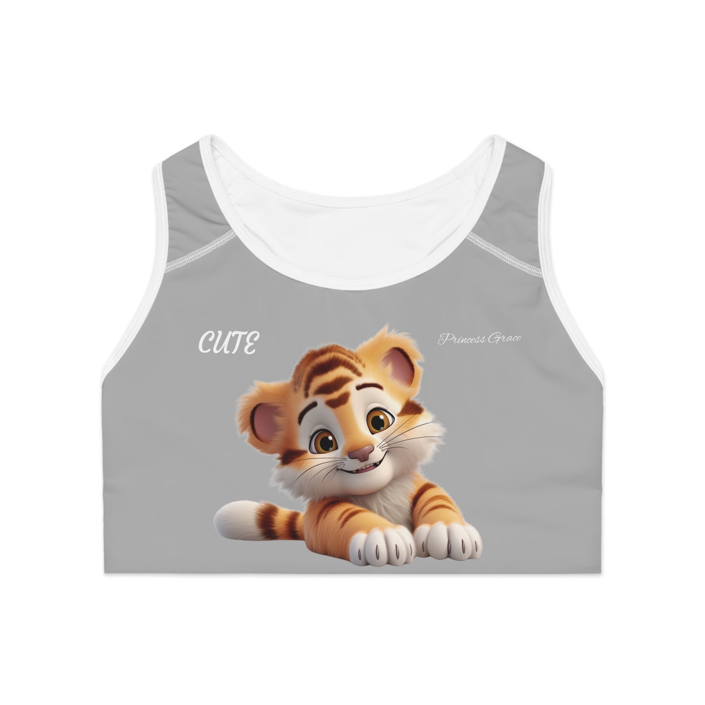 Princess Grace Cute Tiger Sports Bra for Active Comfort