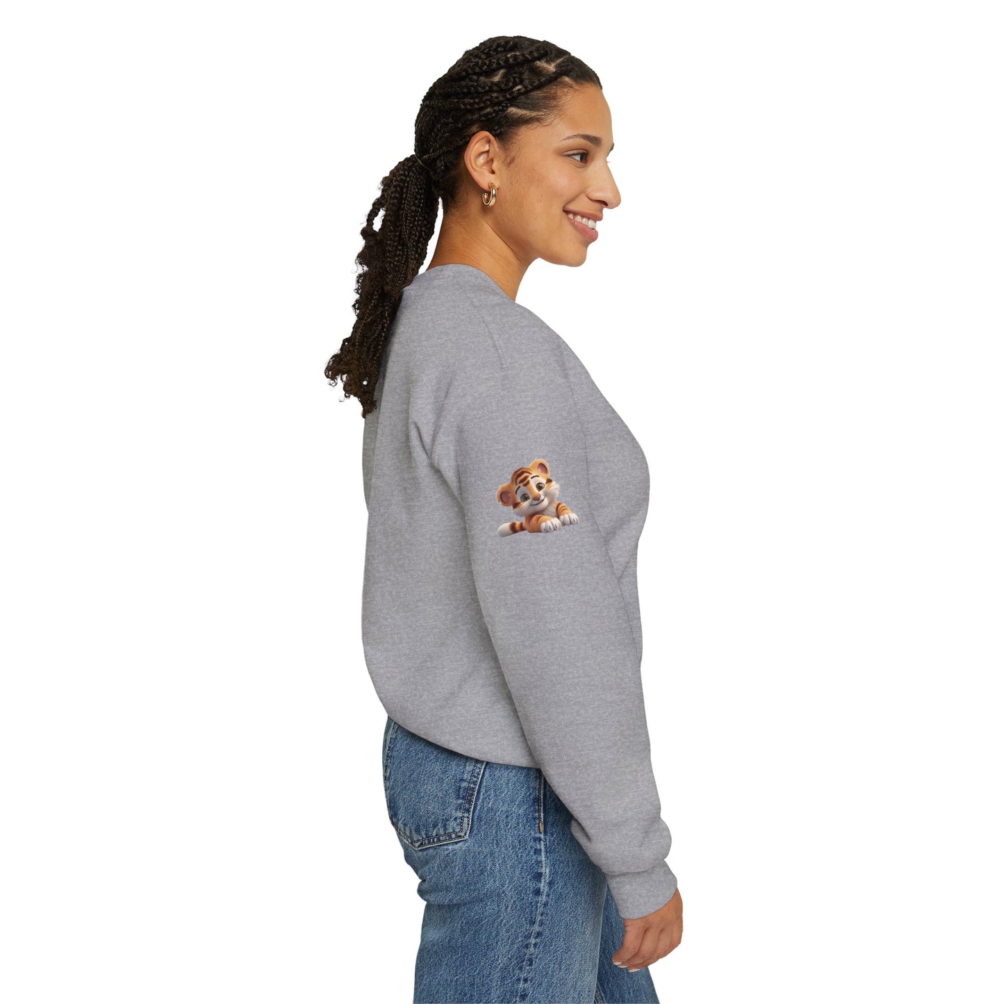 Princess Grace Cute Tiger Graphic Sweatshirt Unisex Heavy Blend Crewneck