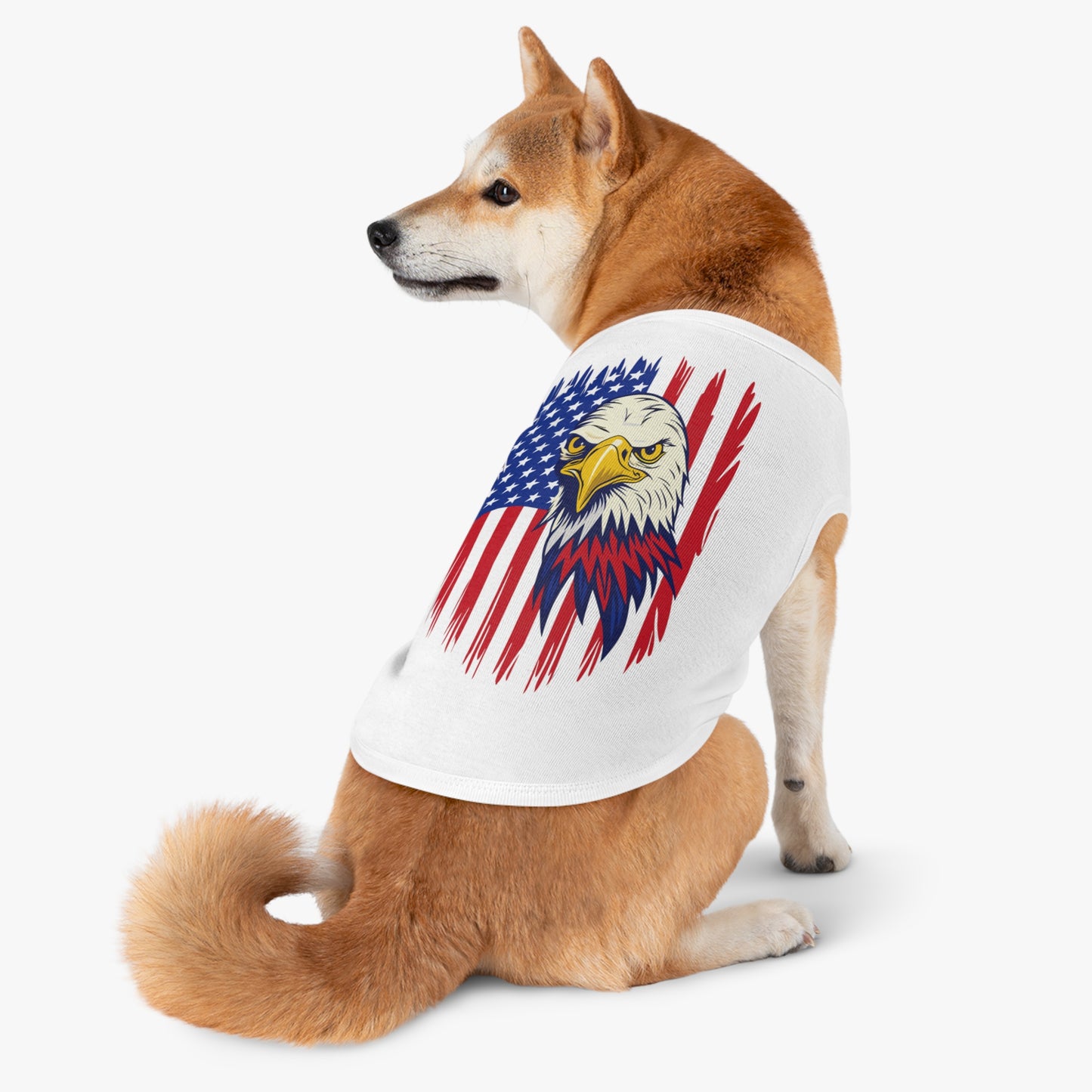 Princess Grace Patriotic Pet Tank Top Eagle American Flag Design for Dogs