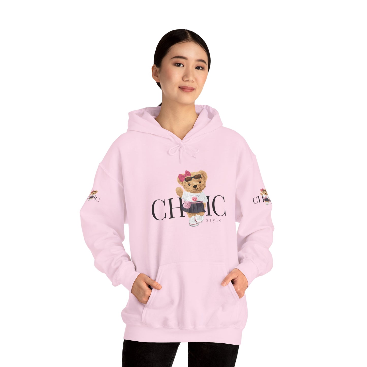 Princess Grace Chic Style Bear Unisex Hooded Sweatshirt Cute and Cozy Fashion