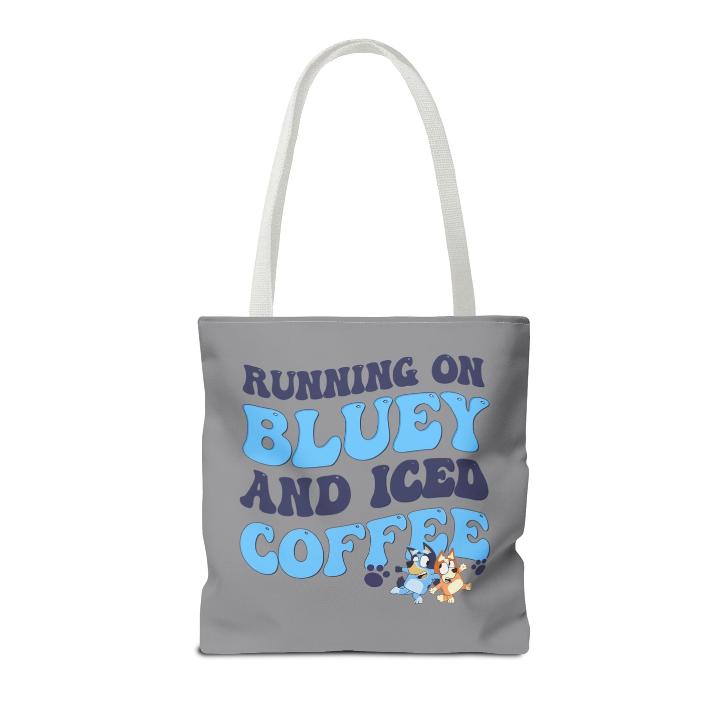 Princess Grace Running on Bluey and Iced Coffee Tote Bag Fun & Functional Everyday Bag
