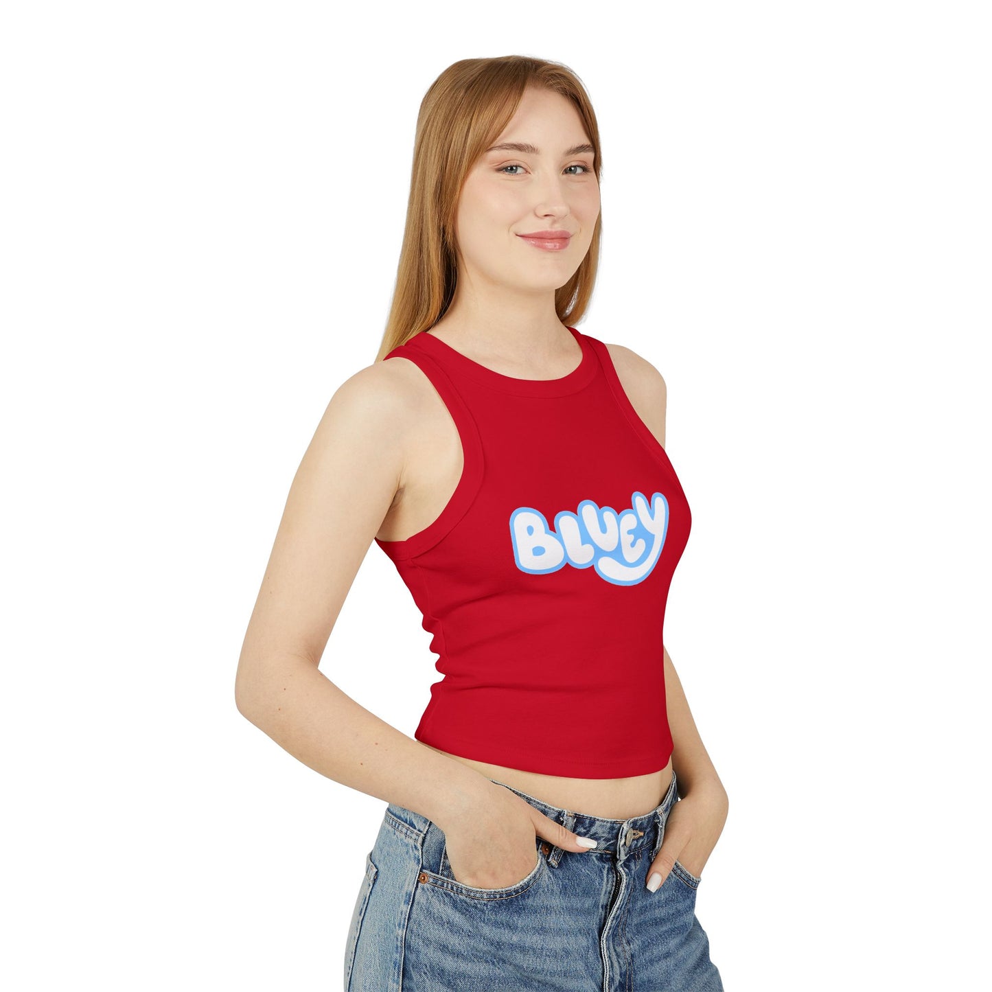 Princess Grace Bluey Women's Micro Rib Racer Tank Top Fun and Stylish for Casual Days