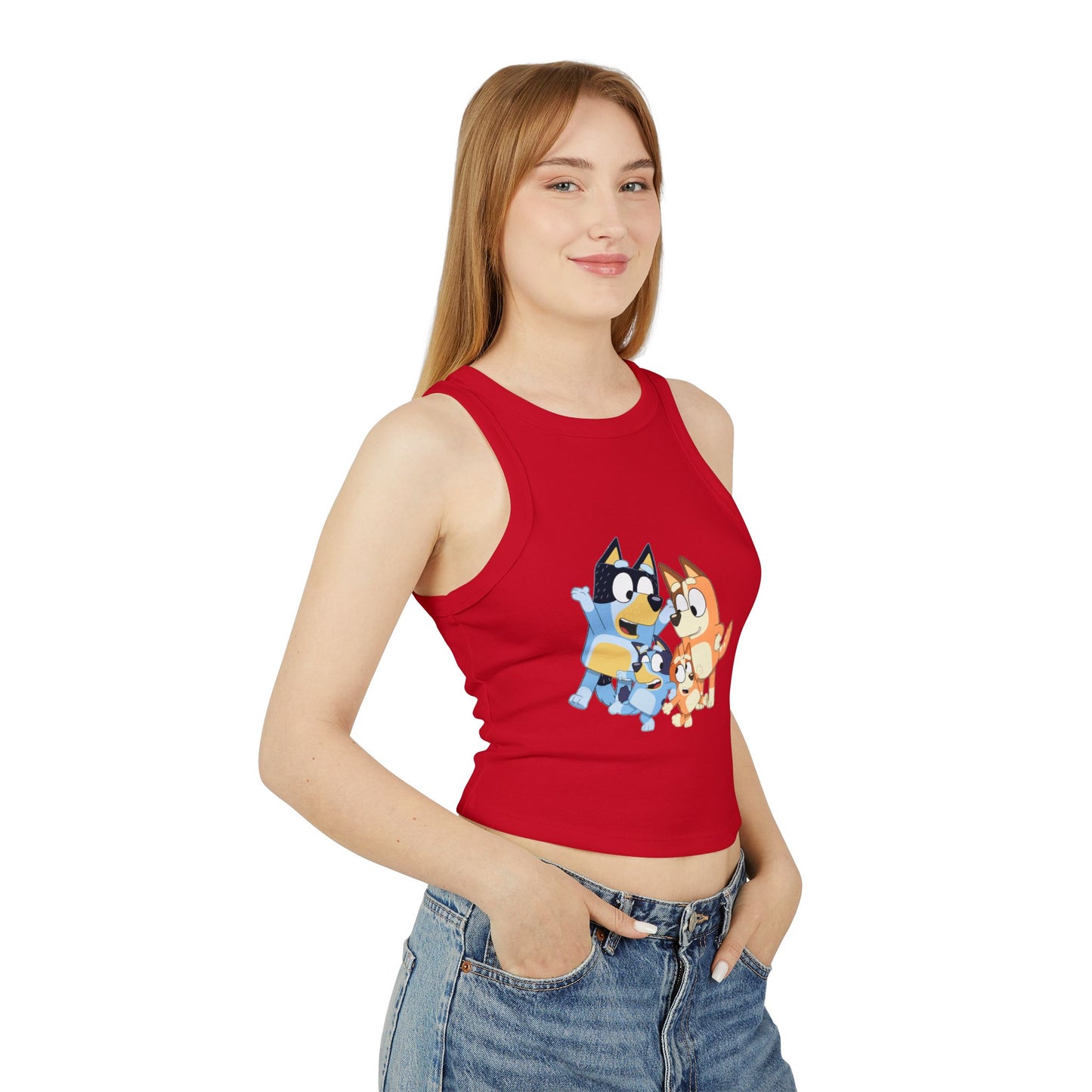 Princess Grace Cute Bluey Character Racer Tank Top