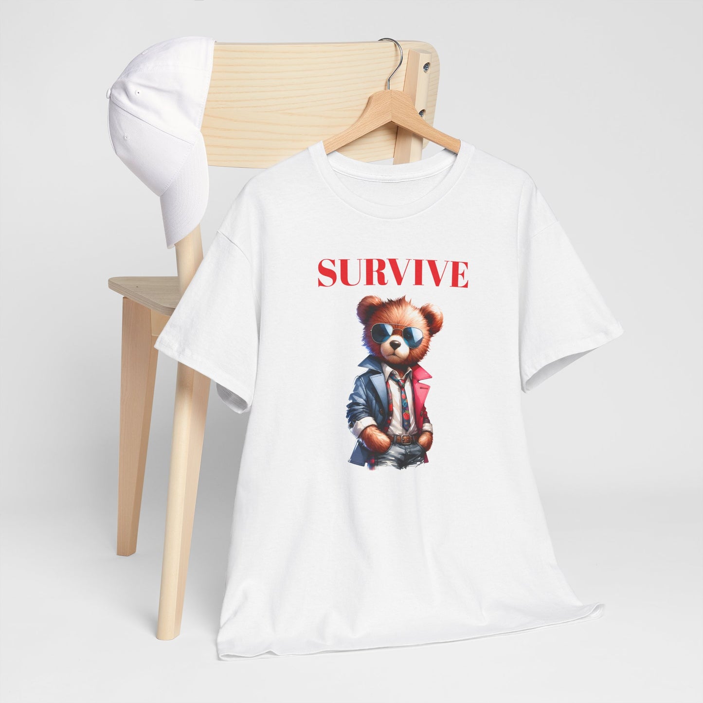 Princess Grace Survive Teddy Bear Unisex Heavy Cotton Tee
