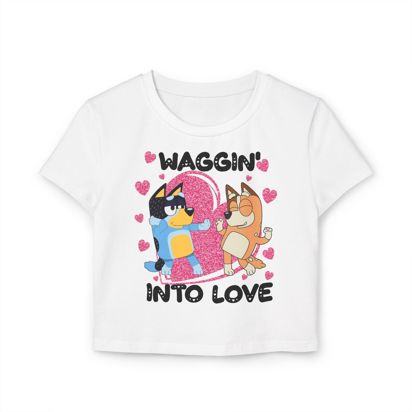 Princess Grace Cute Bluey Graphic Women's Baby Tee Waggin' Into Love