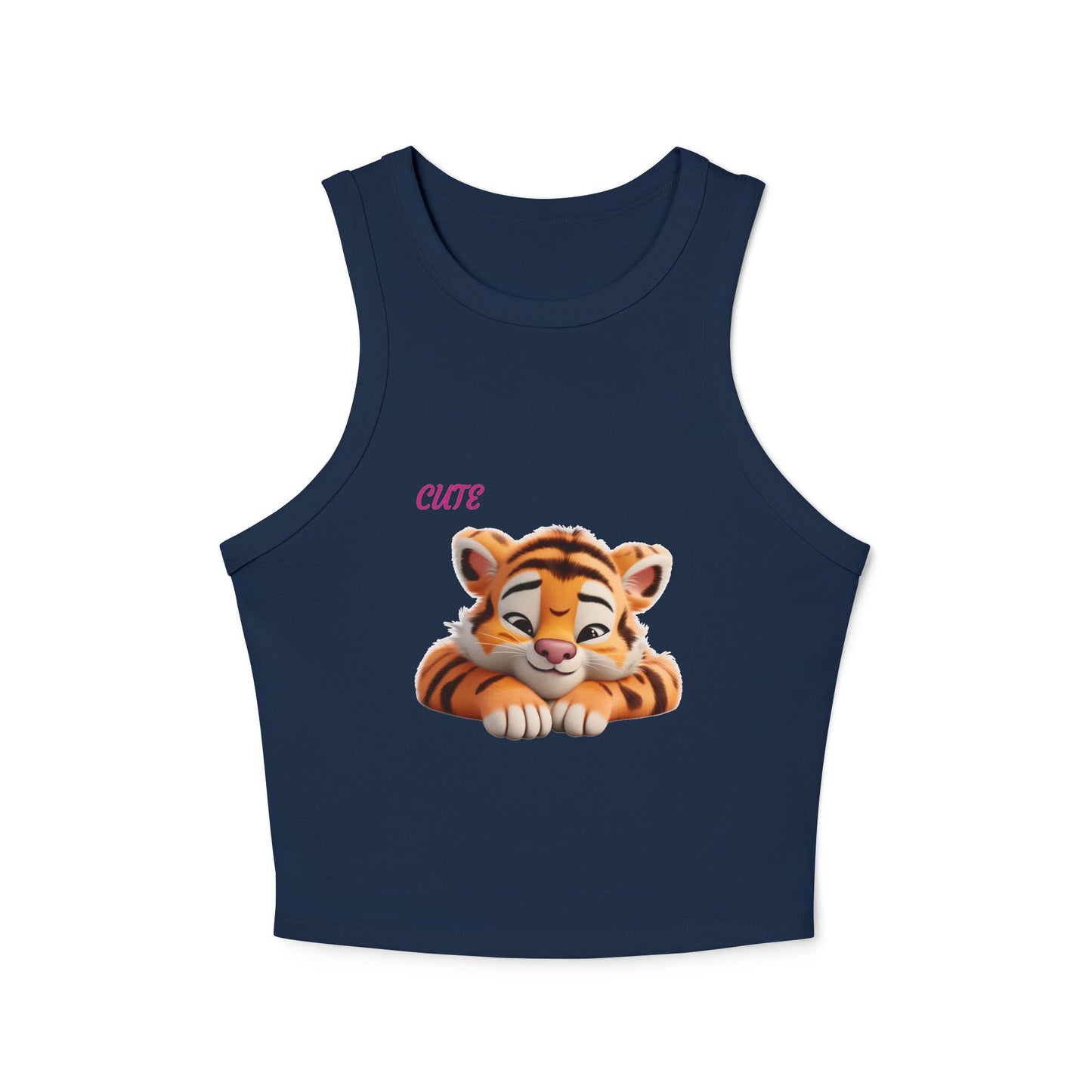 Princess Grace Cute Tiger Women's Micro Rib Racer Tank Top Fun & Playful Summer Wear