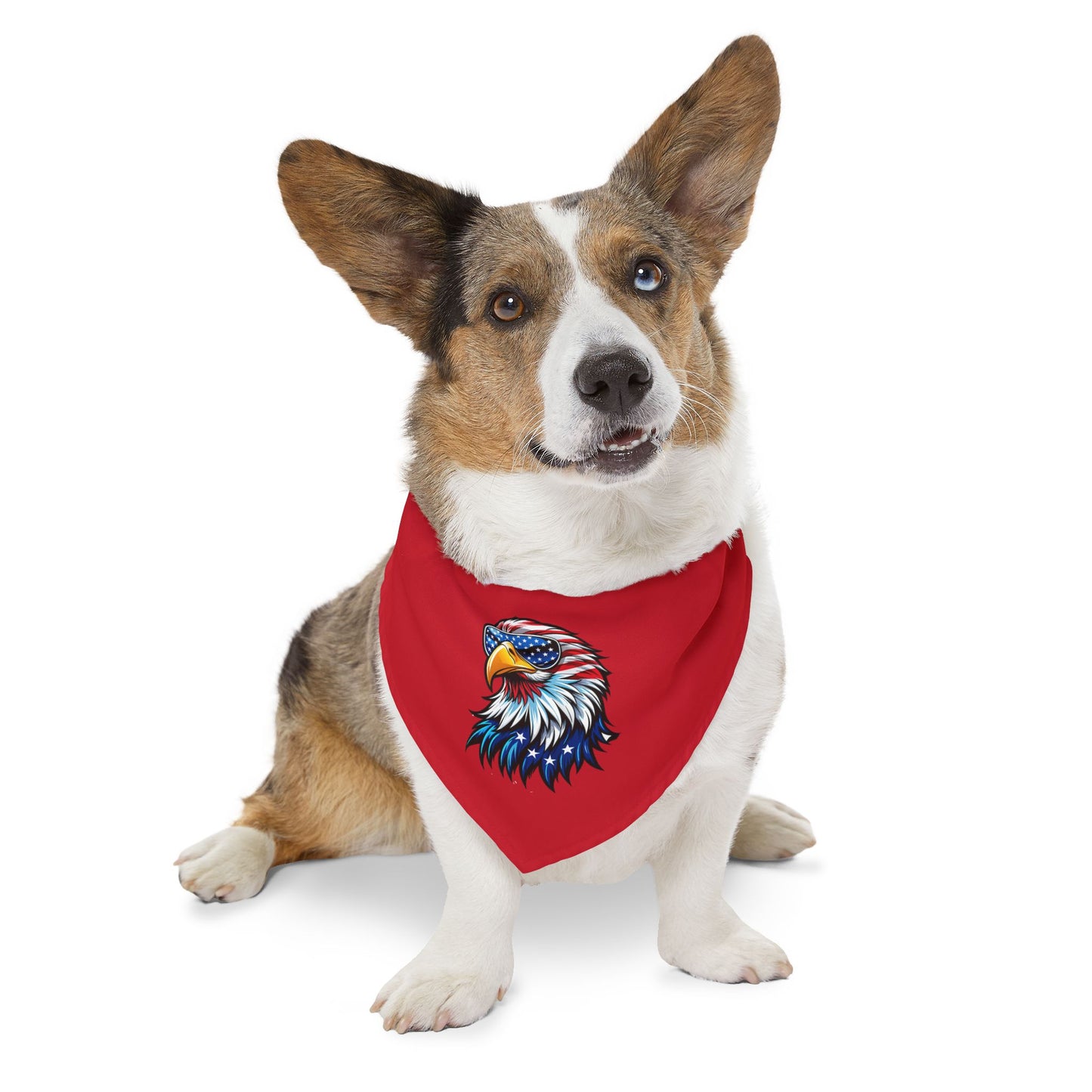 Princess Grace Patriotic Eagle Pet Bandana Collar Adjustable Dog Accessory for Independence Day