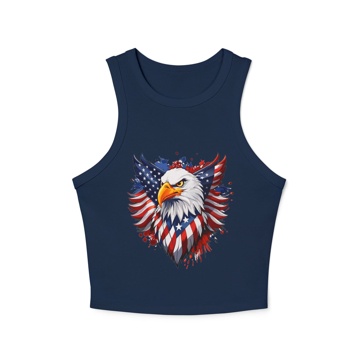 Princess Grace Patriotic Eagle Women's Racerback Tank Top USA Flag Design