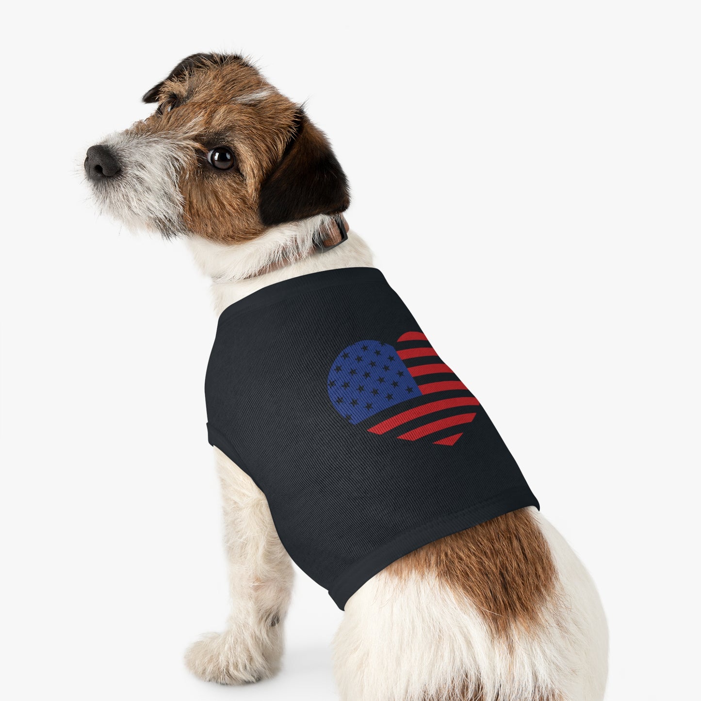 Princess Grace USA Flag Heart Pet Tank Top Patriotic Dog Apparel for Independence Day