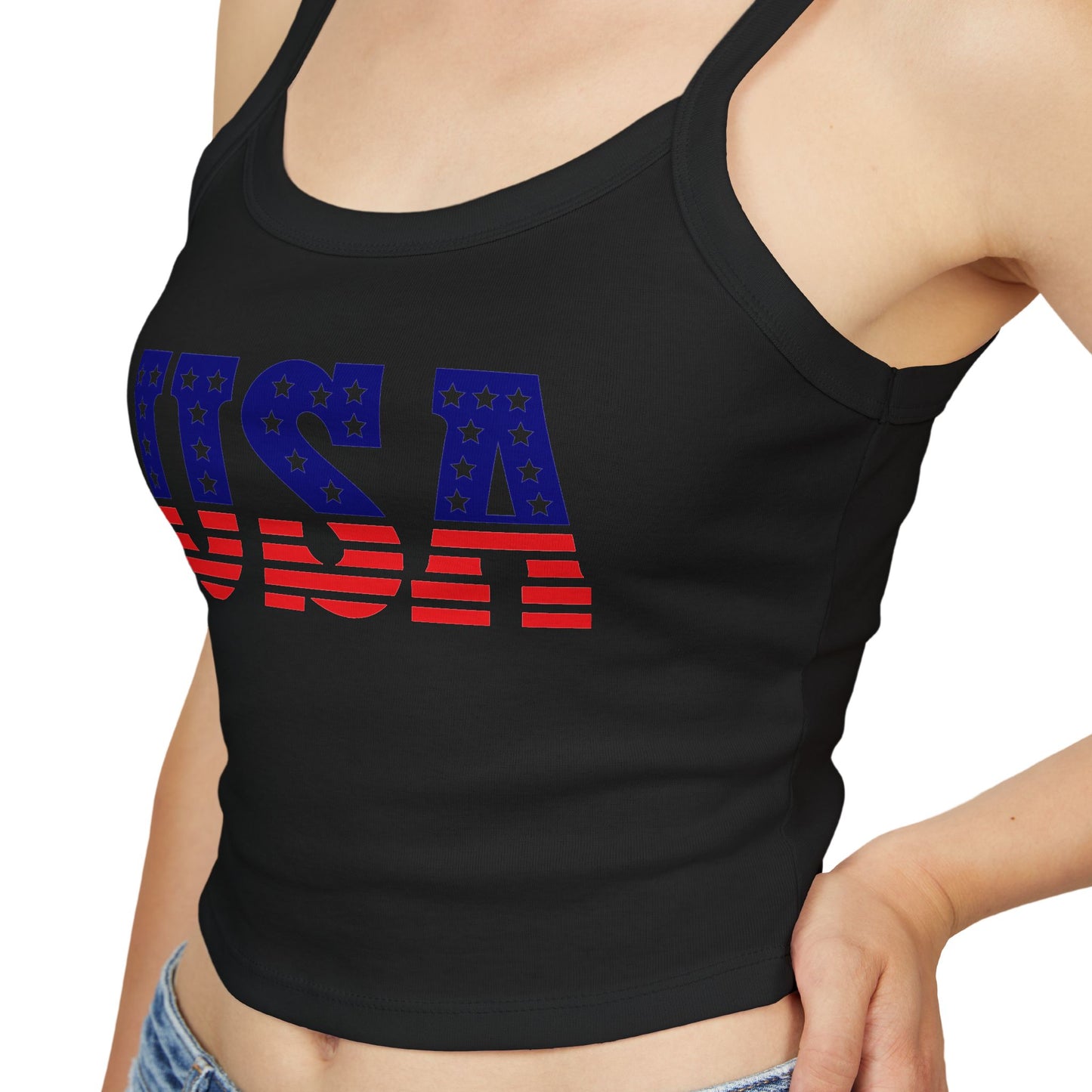 Princess Grace Stars & Stripes USA Women's Spaghetti Strap Tank Top