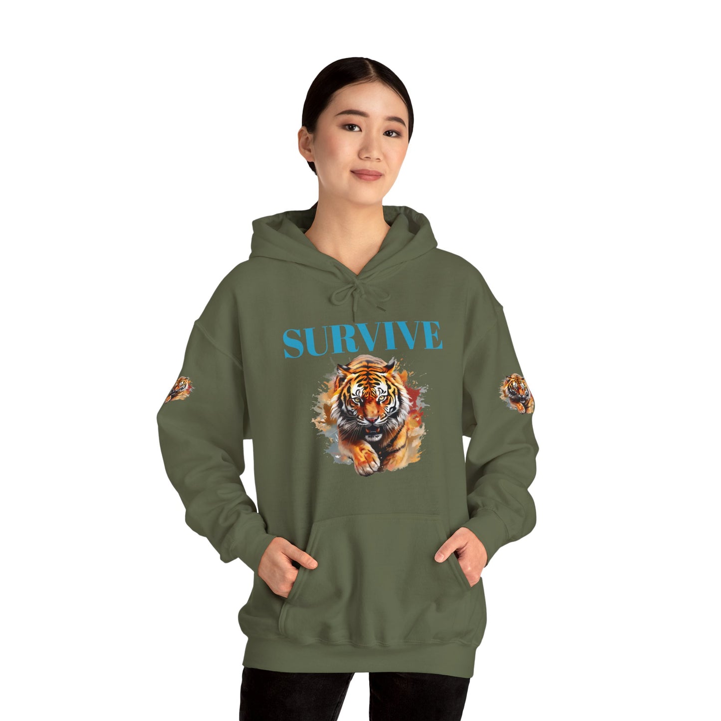 Princess Grace Survive Tiger Unisex Heavy Blend Hoodie Fierce & Inspirational Sweatshirt