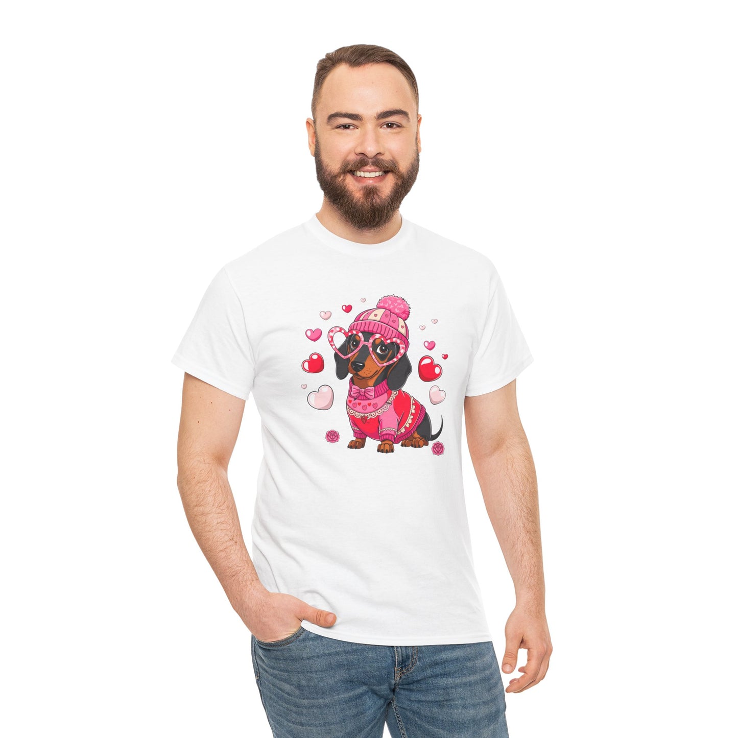 Princess Grace Cute Dachshund Love Graphic Tee Unisex Heavy Cotton Tee