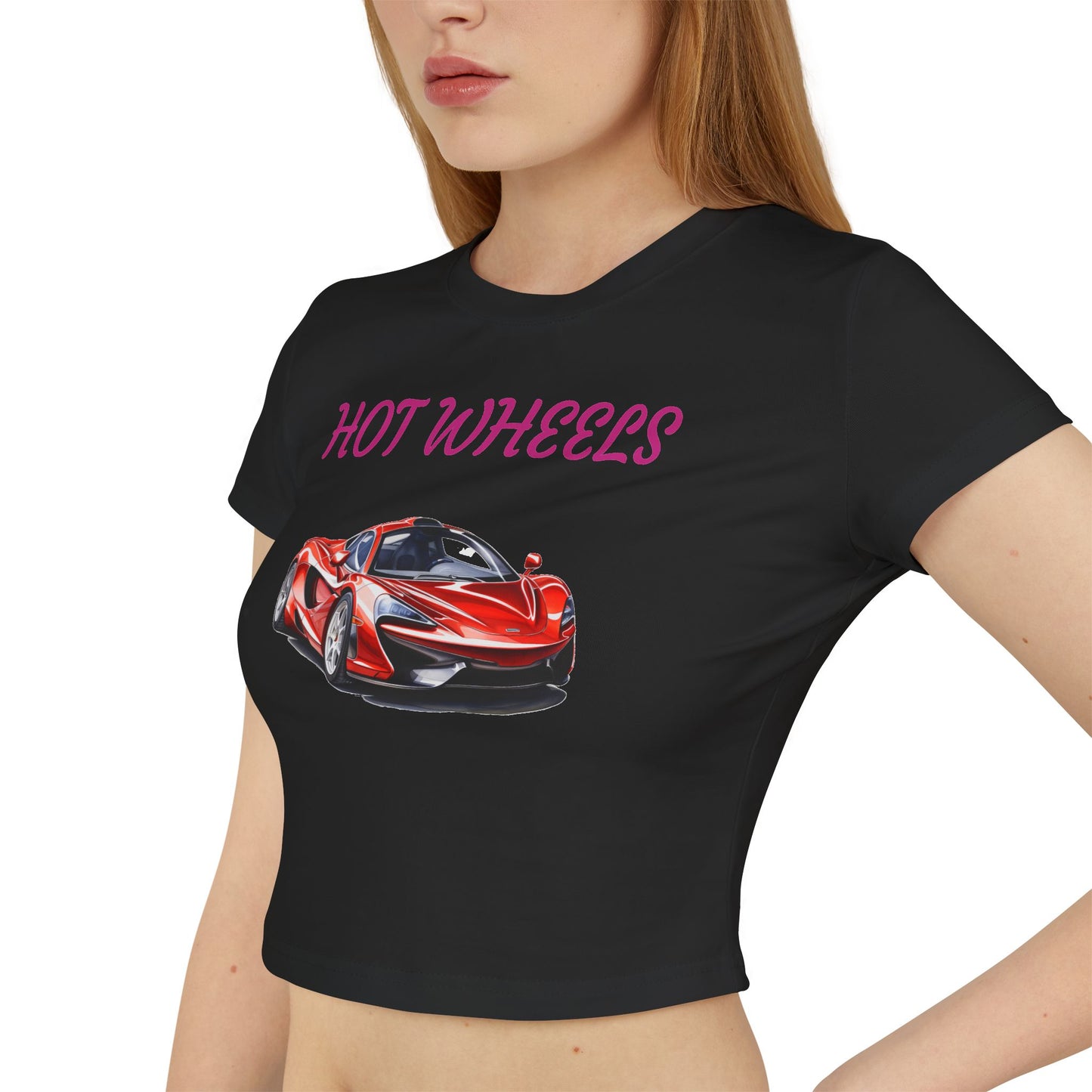 Princess Grace Hot Wheels Women's Baby Tee Cool Car Graphic T-Shirt for Car Enthusiasts