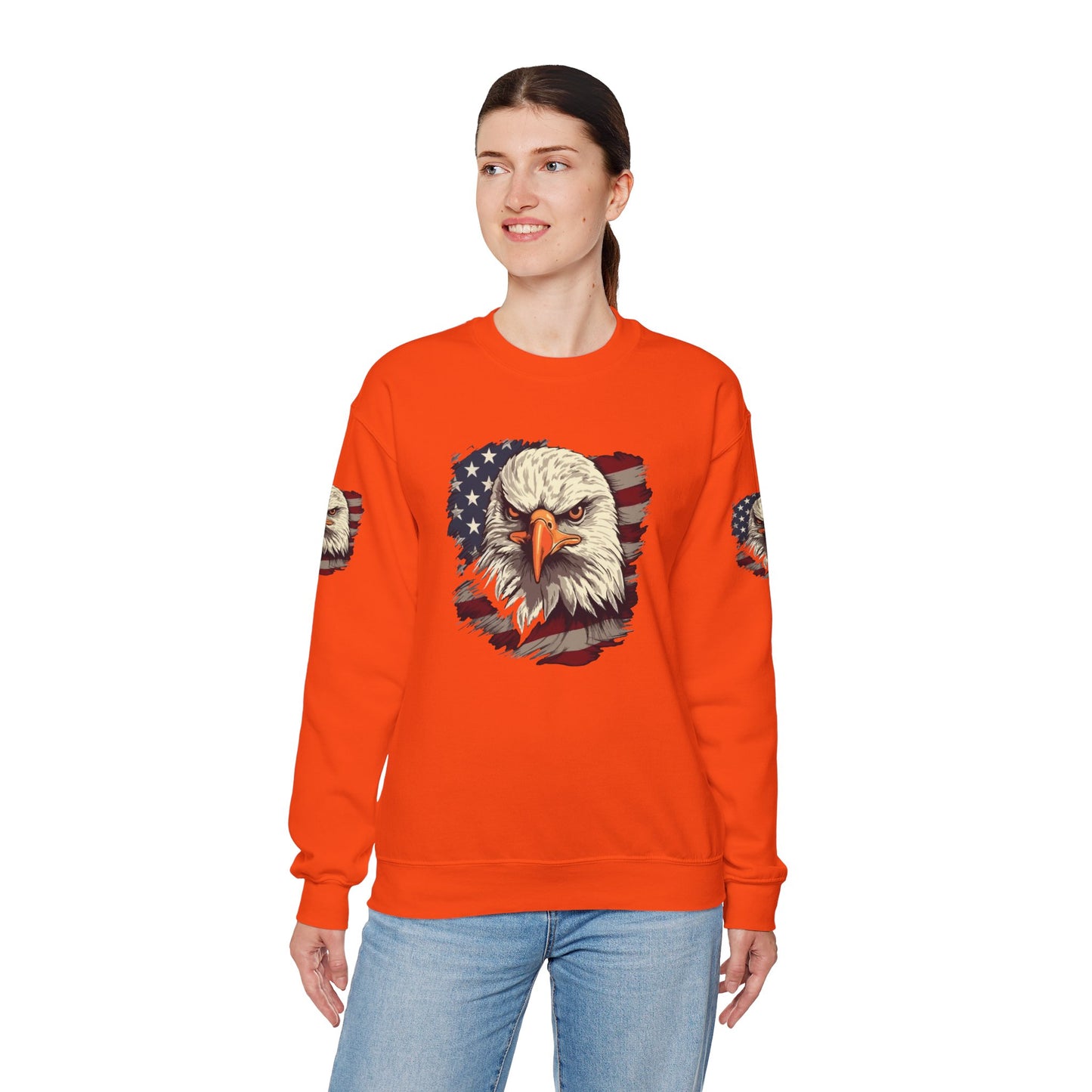 Princess Grace Patriotic Eagle Crewneck Sweatshirt Unisex Heavy Blend