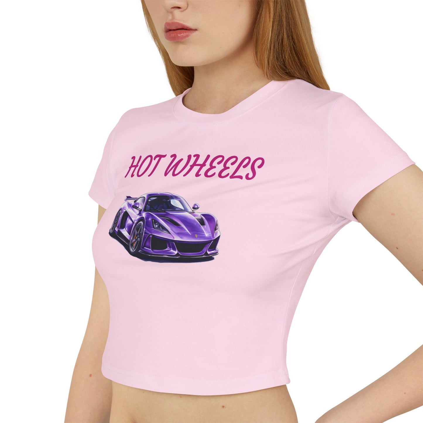 Princess Grace Hot Wheels Women's Baby Tee Trendy Graphic T-Shirt for Car Lovers