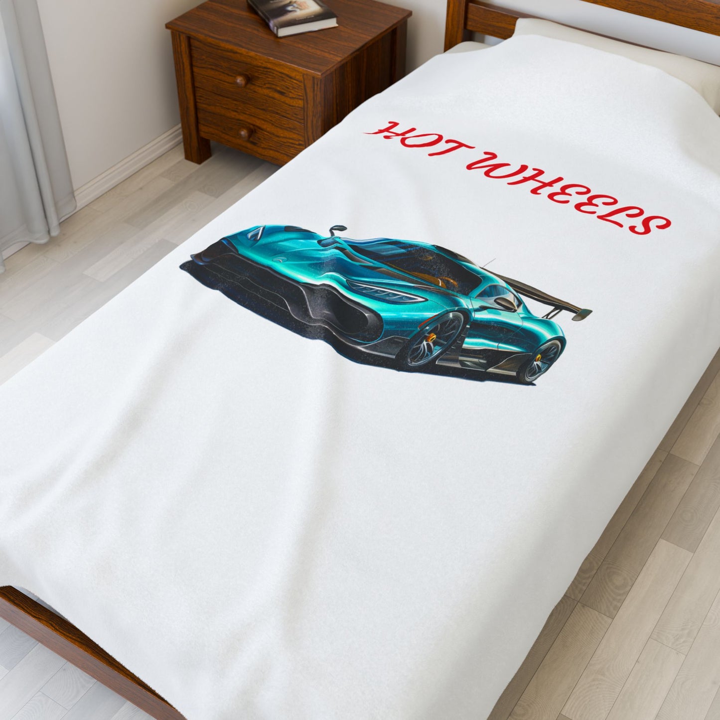 Princess Grace Hot Wheels Velveteen Plush Blanket Cozy Automotive Throw for Car Lovers