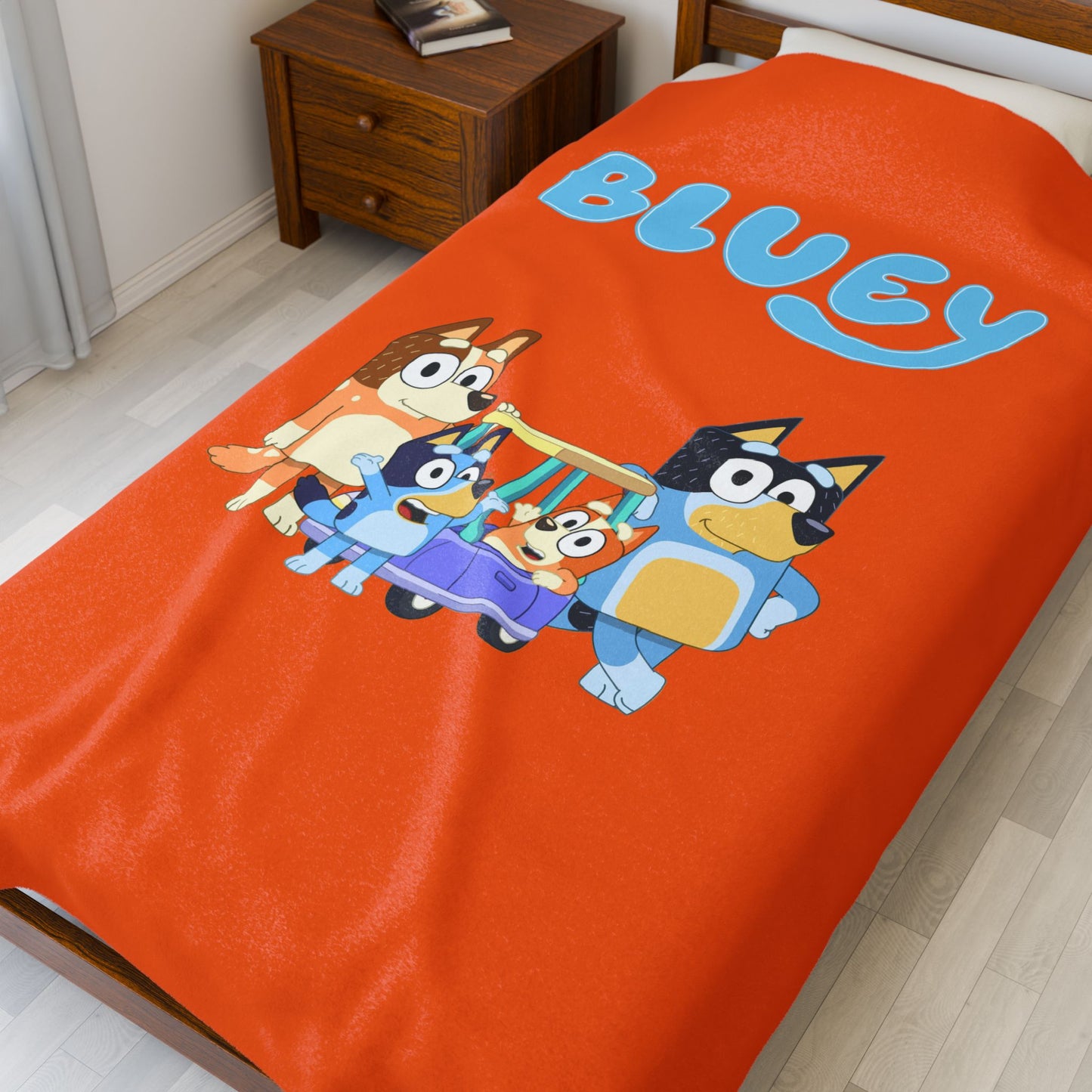 Princess Grace Bluey Velveteen Plush Blanket Cozy Cartoon Comfort for Kids