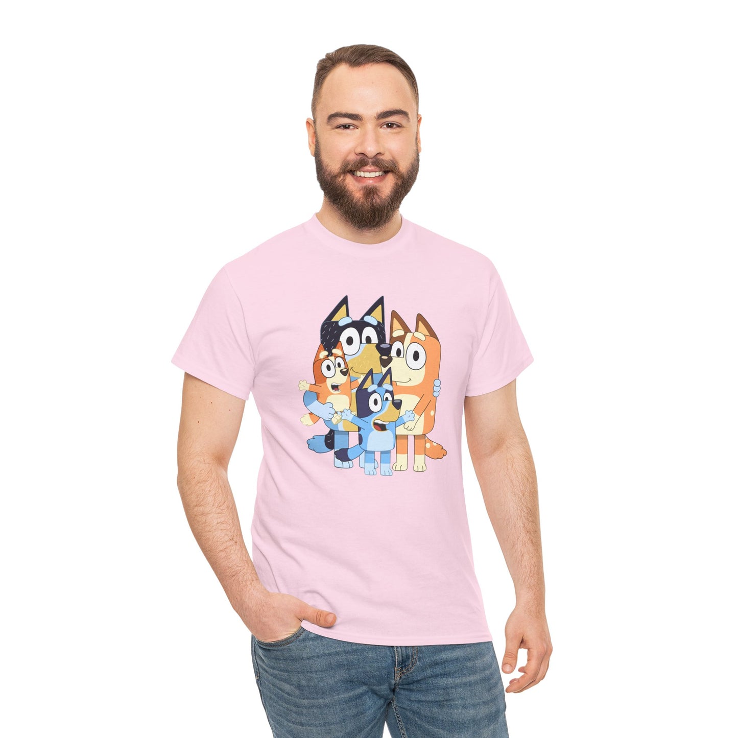 Princess Grace Bluey Family Unisex Heavy Cotton Tee Fun and Stylish for Kids and Adults