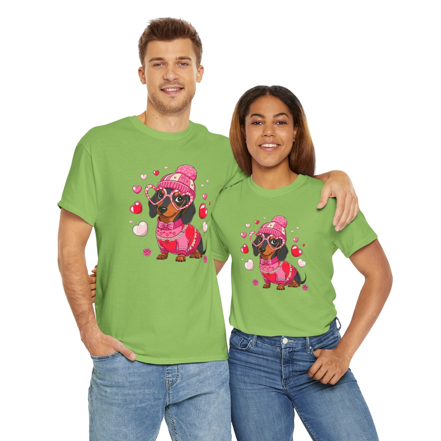 Princess Grace Cute Dachshund Love Graphic Tee Unisex Heavy Cotton Tee