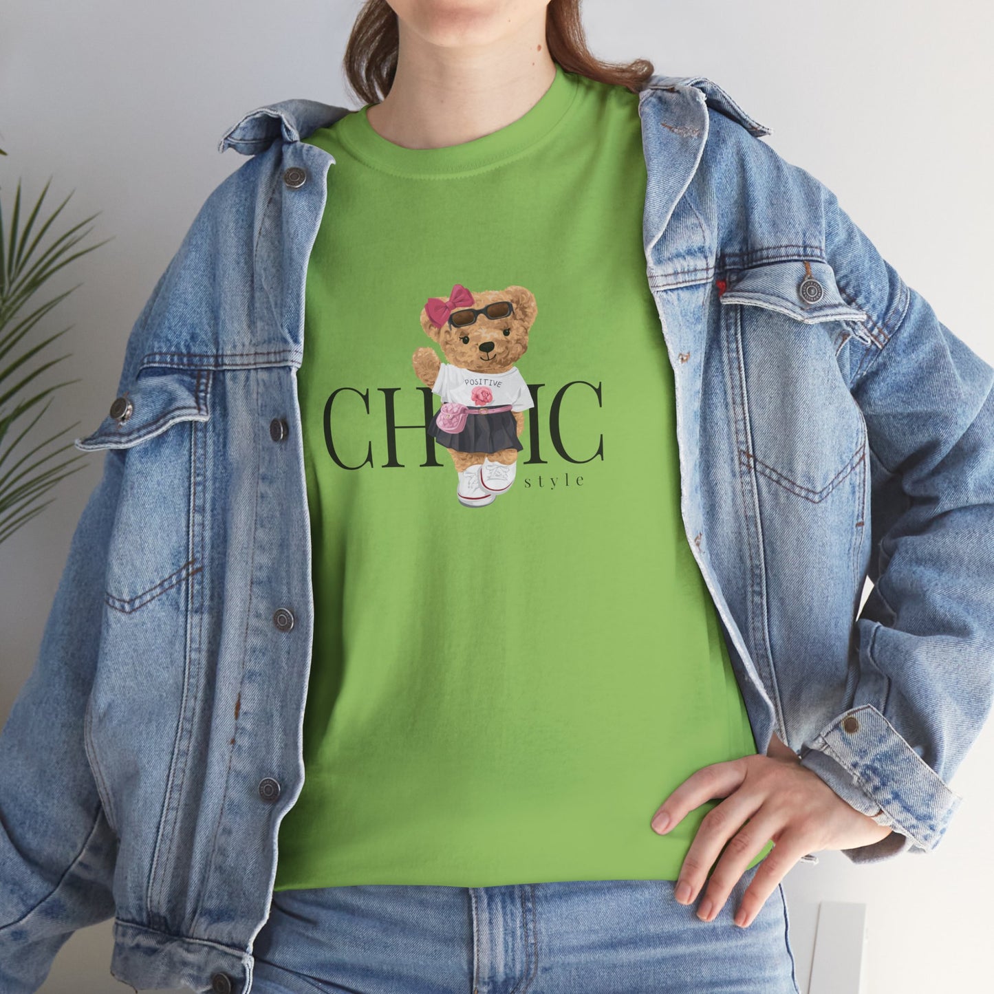 Princess Grace Chic Style Bear Unisex Heavy Cotton Tee Fashionable and Cozy Everyday Wear