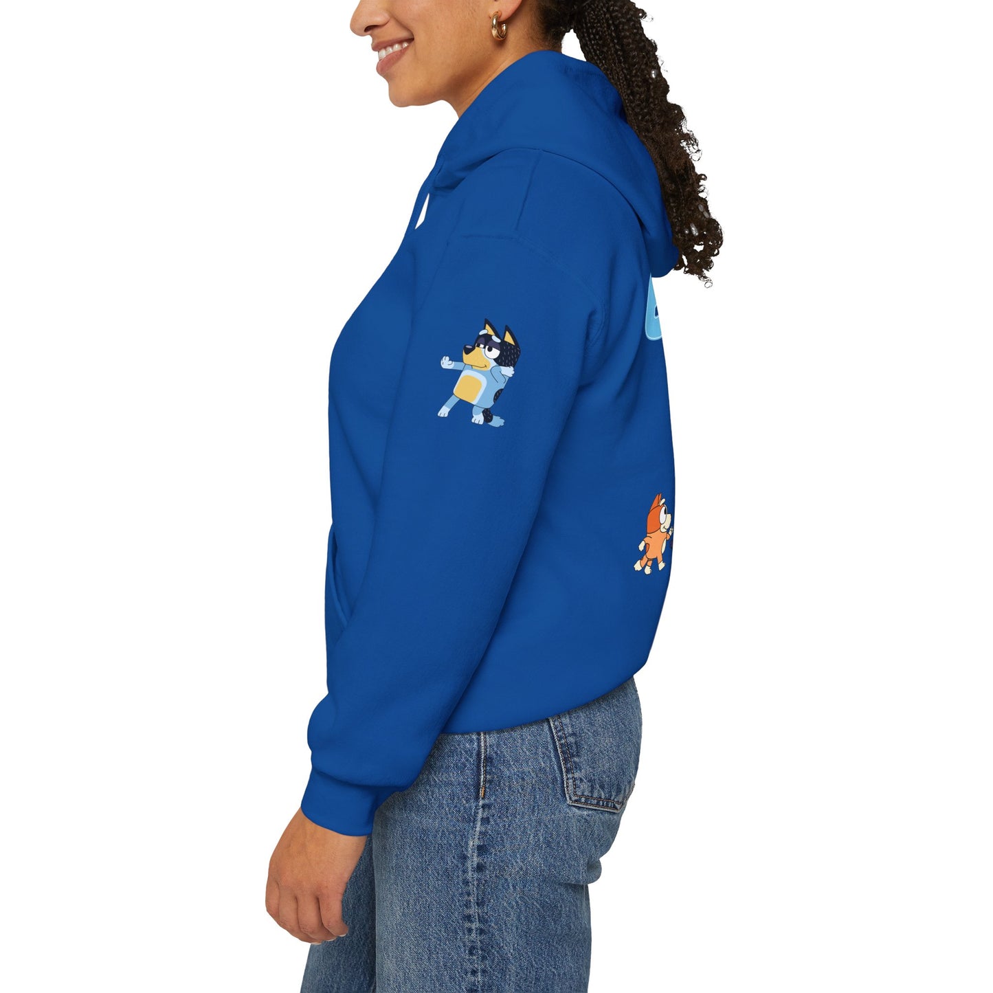 Princess Grace Bluey Unisex Hoodie Cozy Cartoon Sweatshirt for Kids & Adults