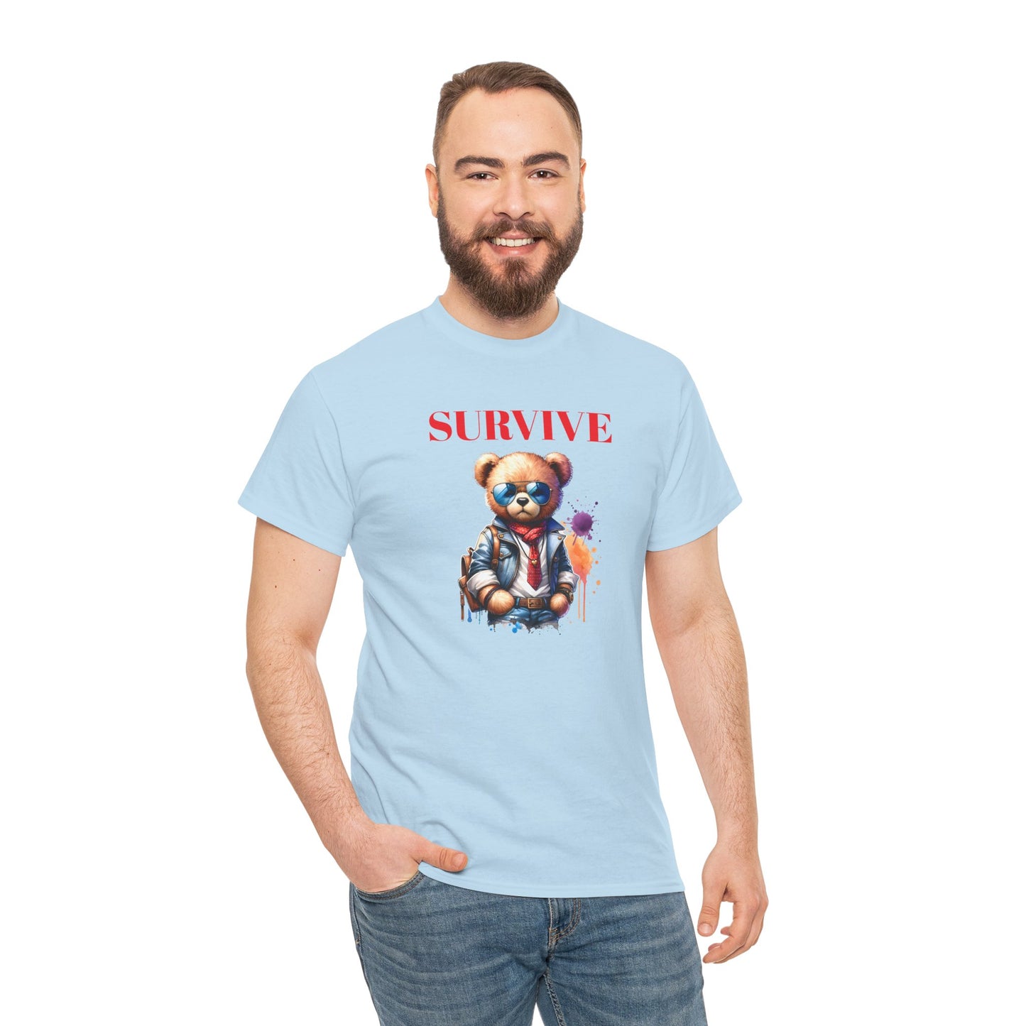 Princess Grace Survive Bear Unisex Heavy Cotton Tee