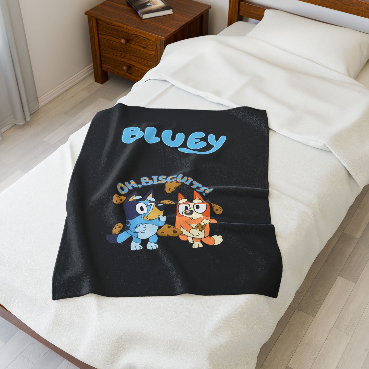 Princess Grace Cozy Bluey Velveteen Plush Blanket Perfect for Kids and Family Gatherings