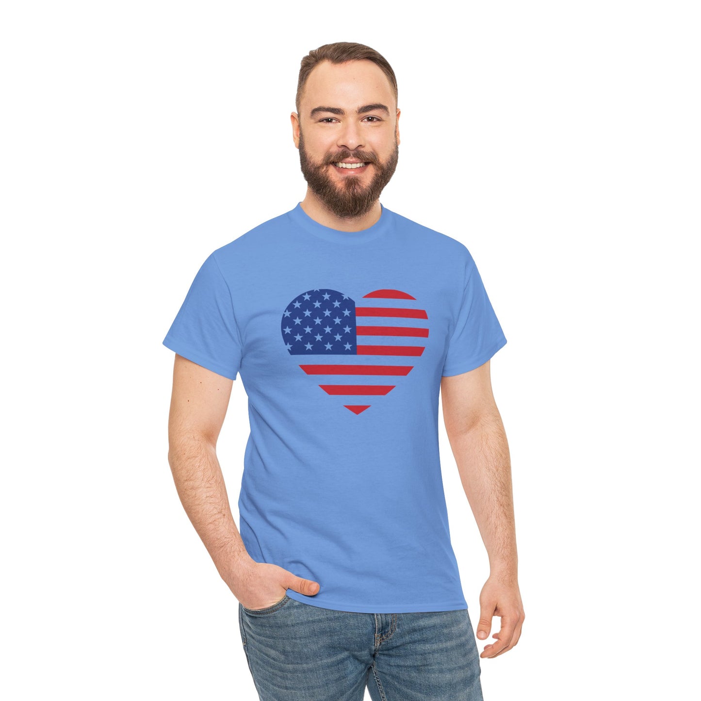 Princess Grace Patriotic Heart Unisex Heavy Cotton Tee Celebrate Freedom in Style
